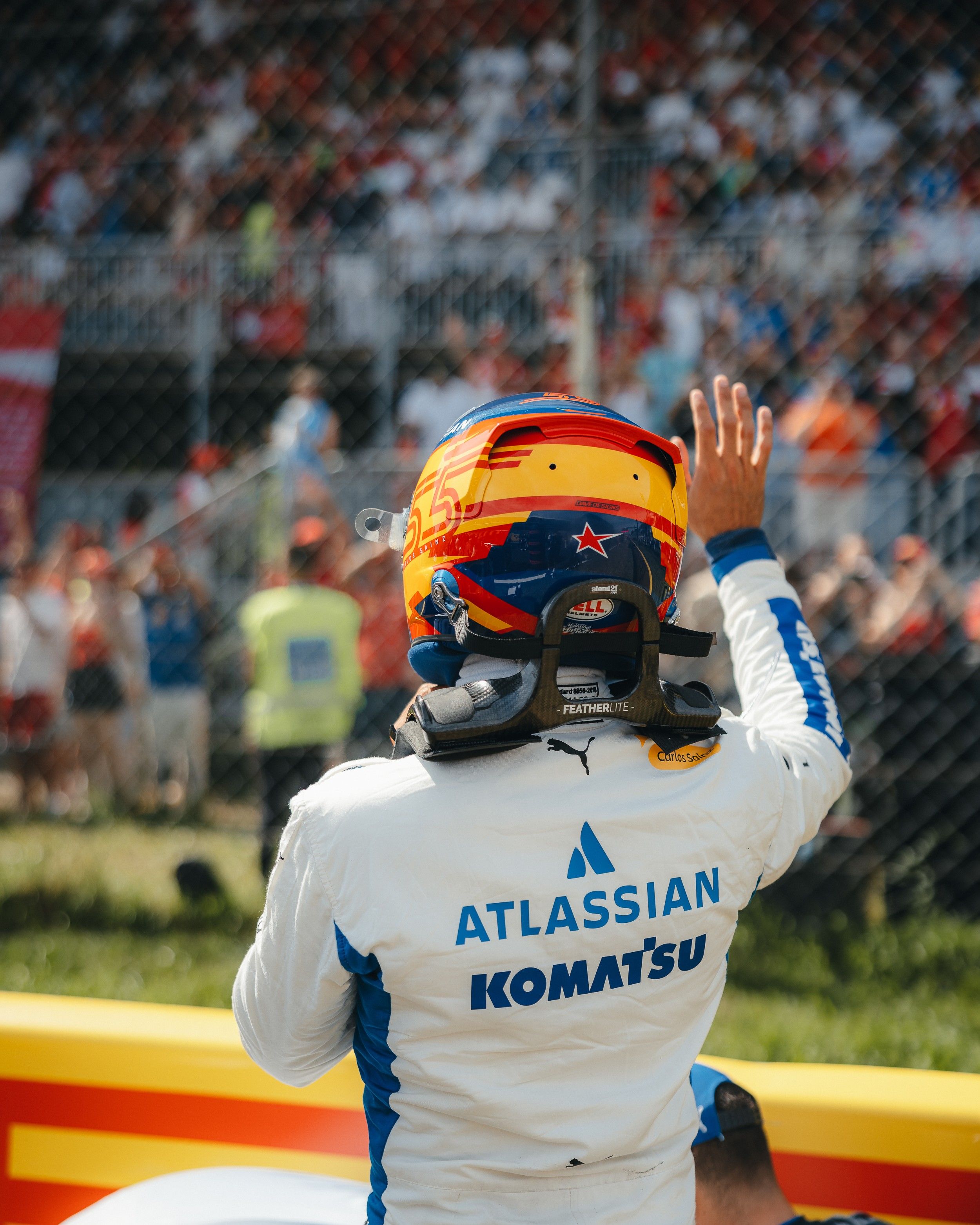 Waving to the tifosi at Monza, little did we know what would happen at the very next race...