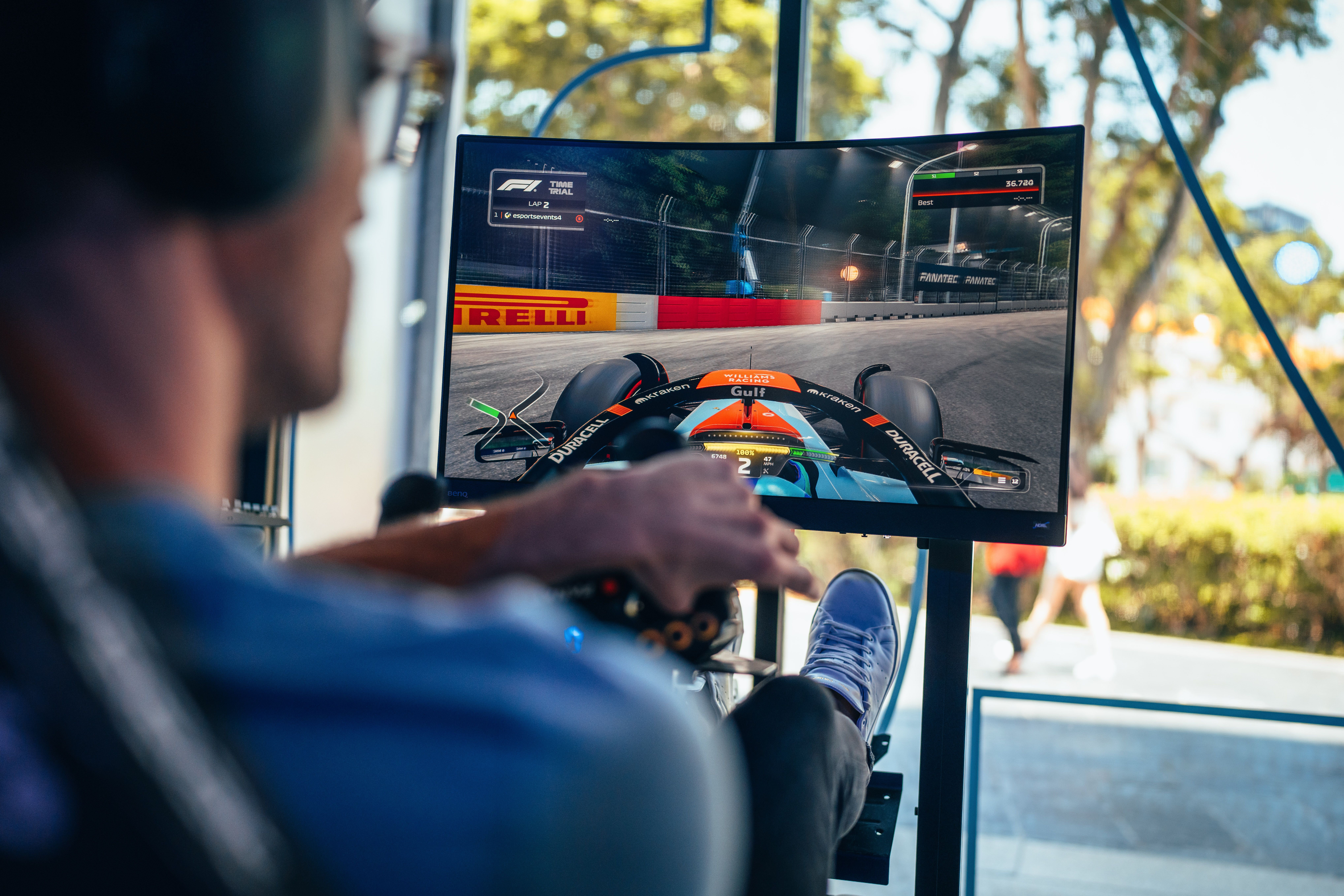 Getting some laps in.