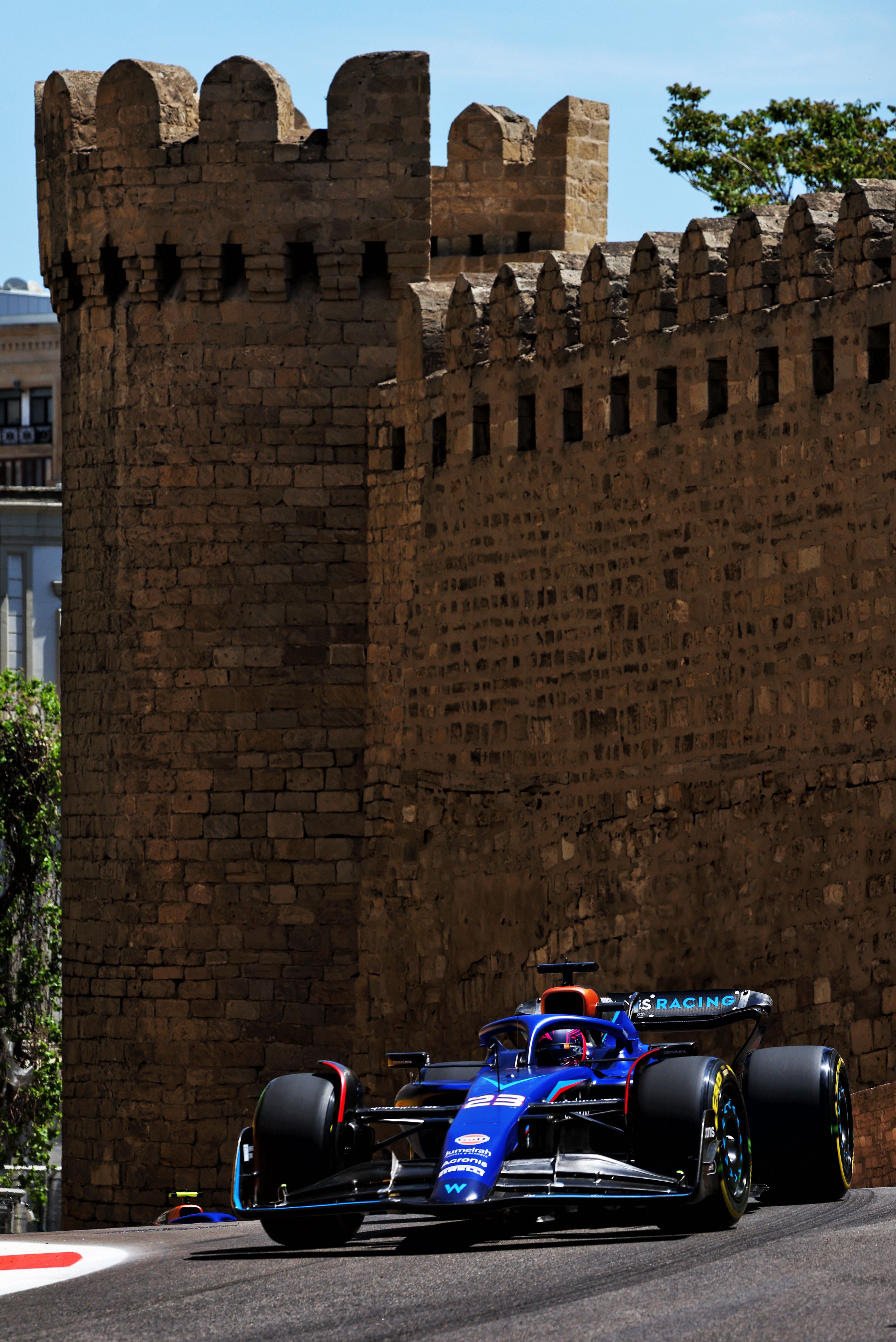 Navigating the most-iconic part of the Baku Street Circuit.