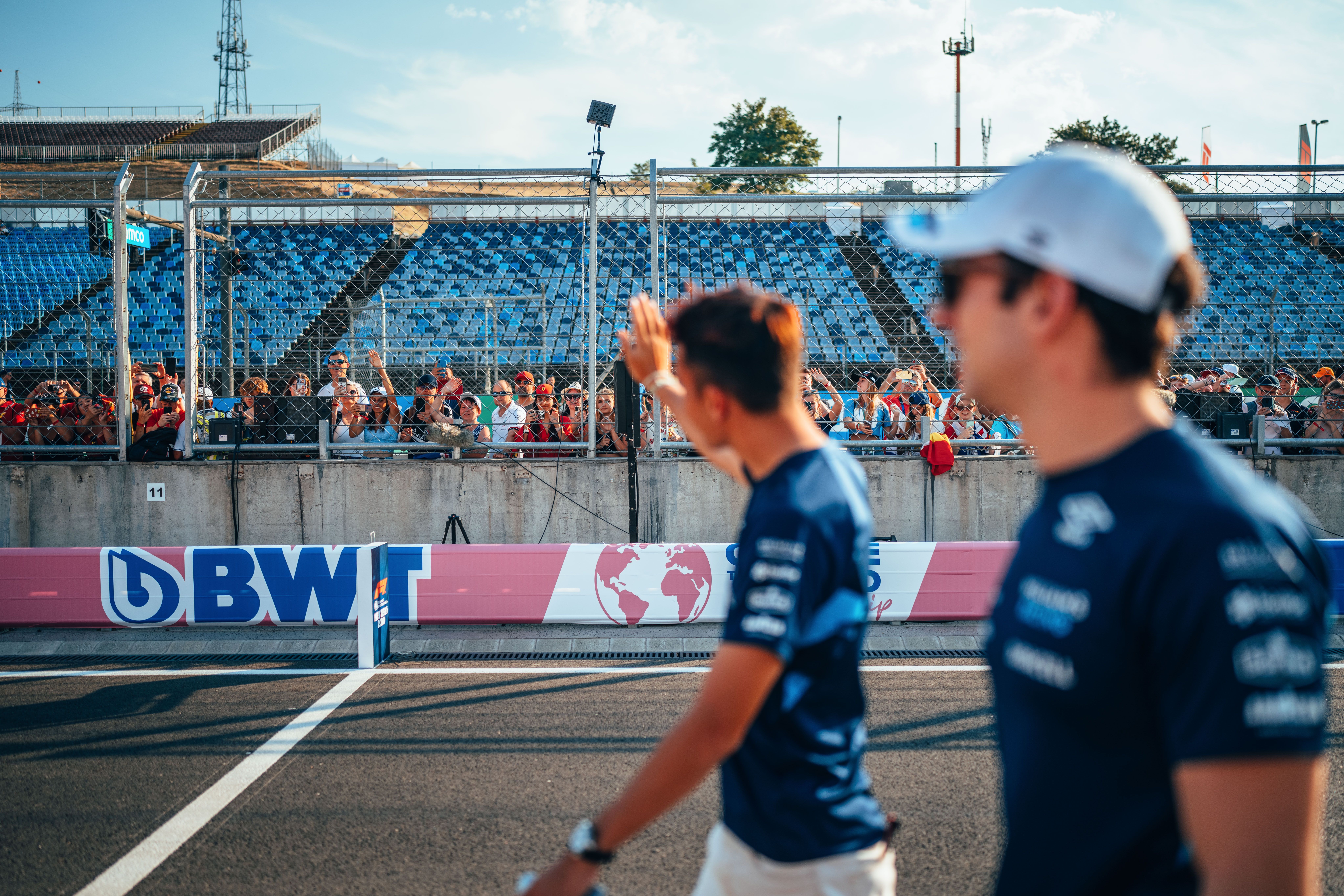 Greeting the fans on Thursday evening