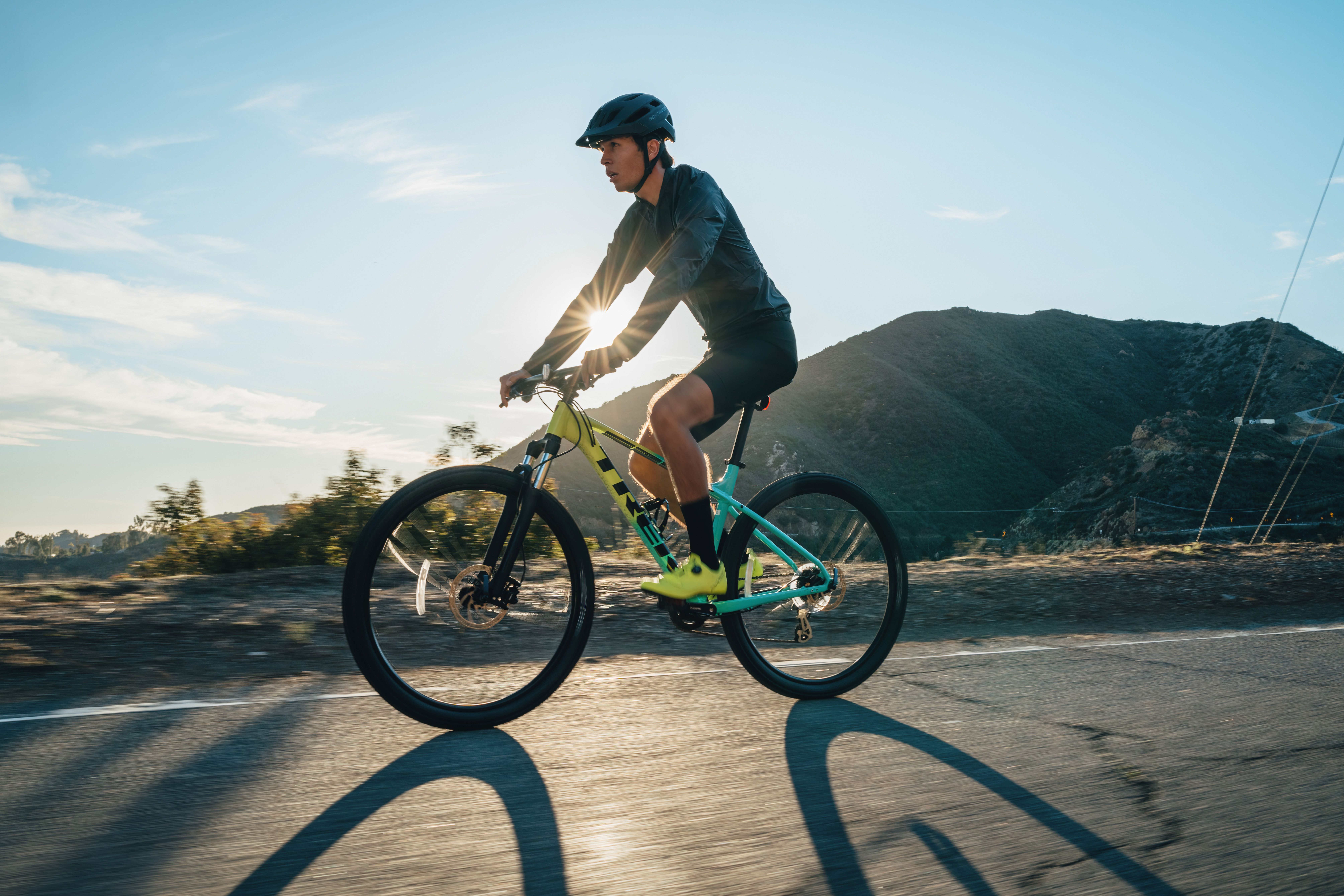 Powering on in golden hour.