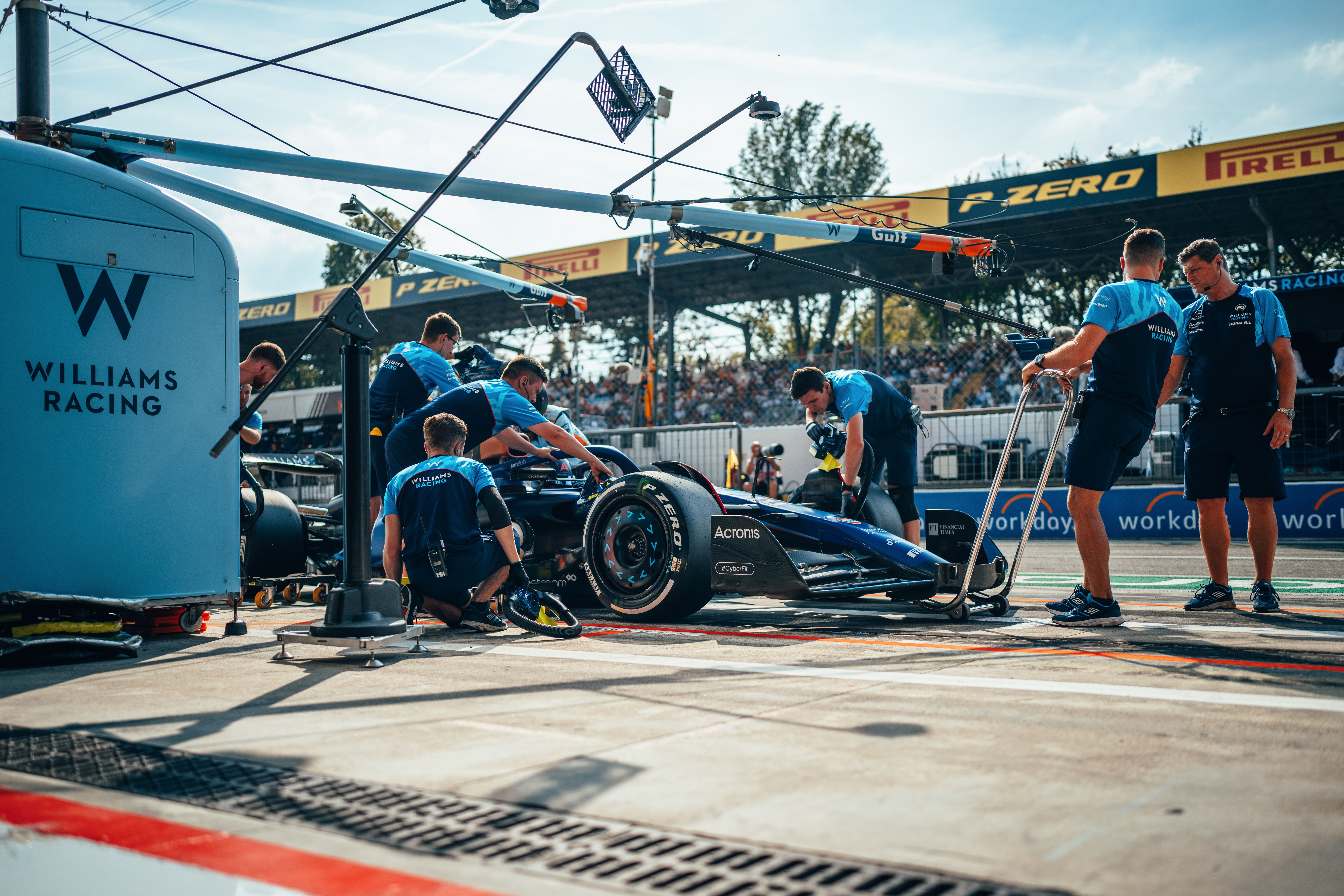 Alex visits the pits for a new set of rubber.