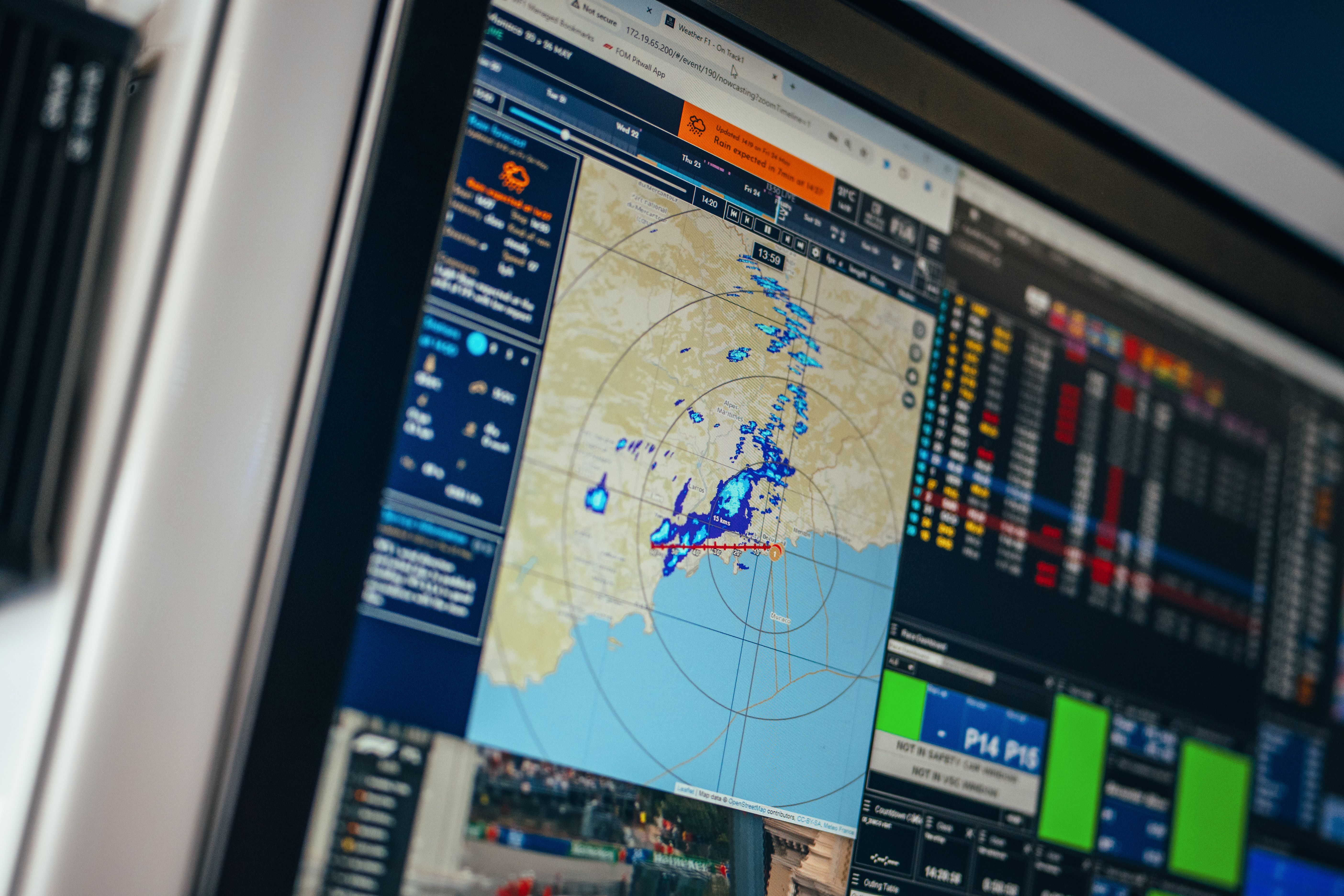 There was never anything more than a light drizzle, but we kept our eyes on the weather radar all day