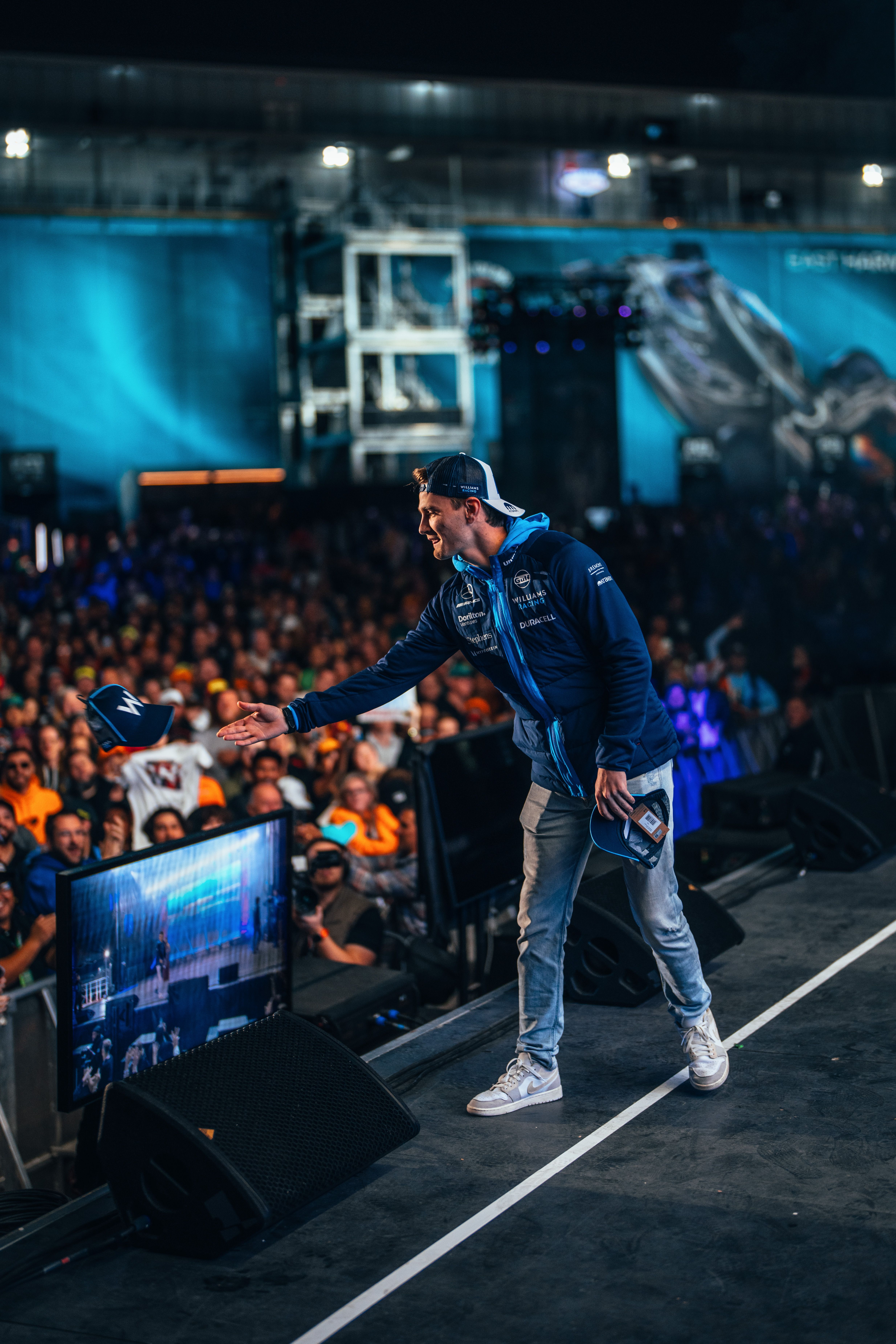 Dishing out the goods.