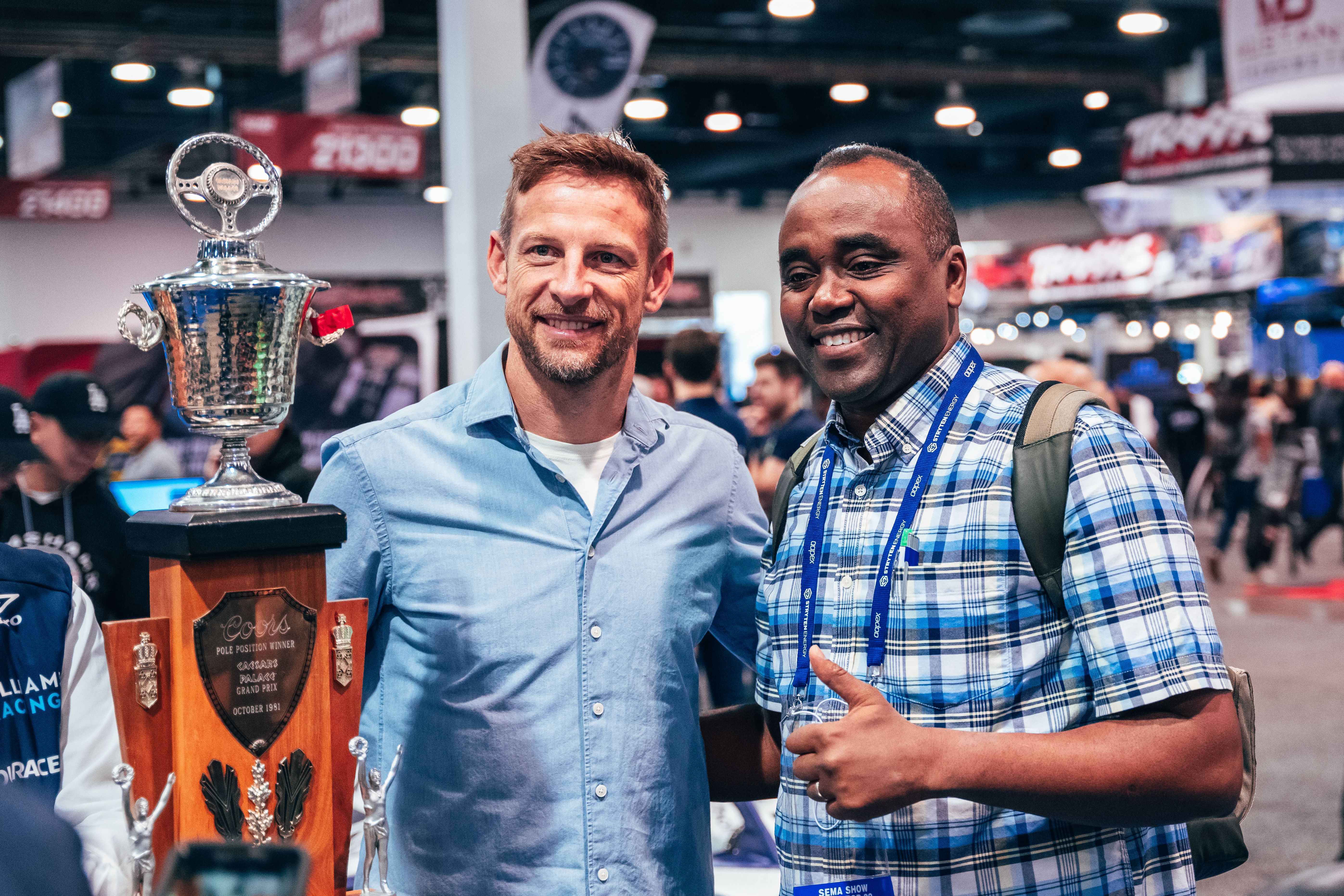 Jenson even took the trophy to meet fans at SEMA Show.