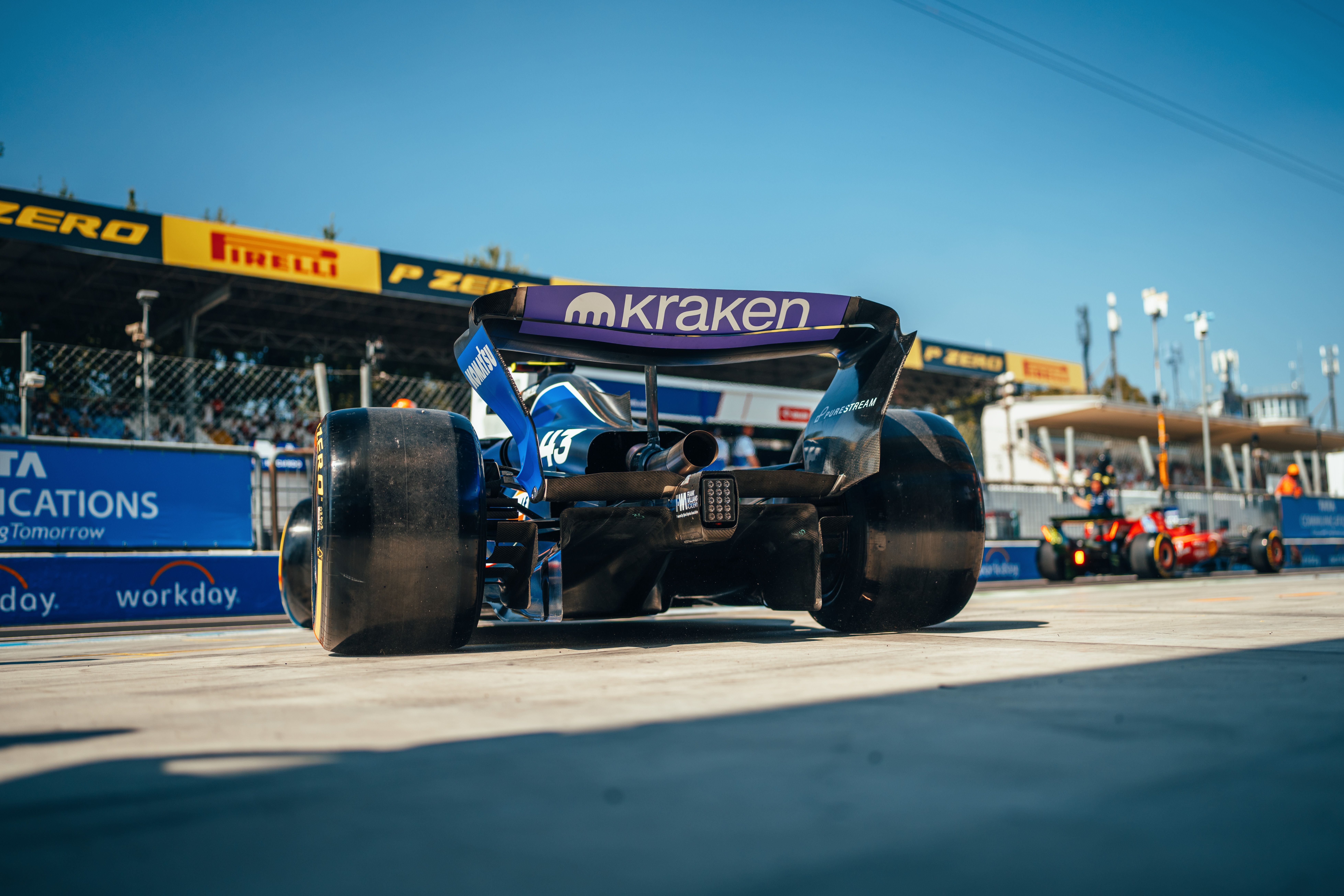 Franco takes to the track for the first time as an F1 driver.