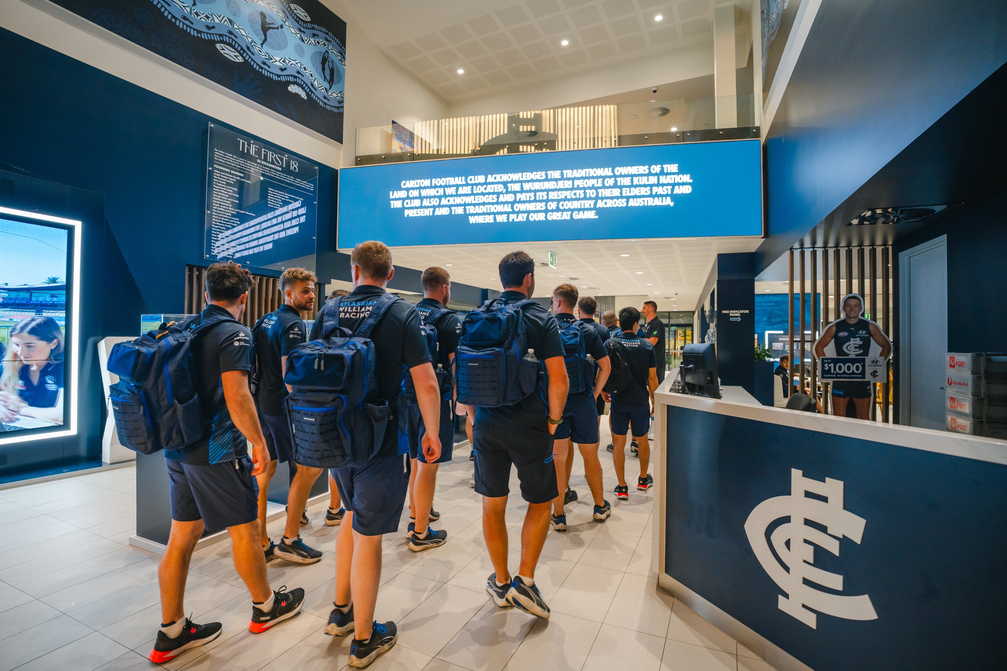 Elsewhere in the city, our mechanics spent the evening with Carlton AFL team.