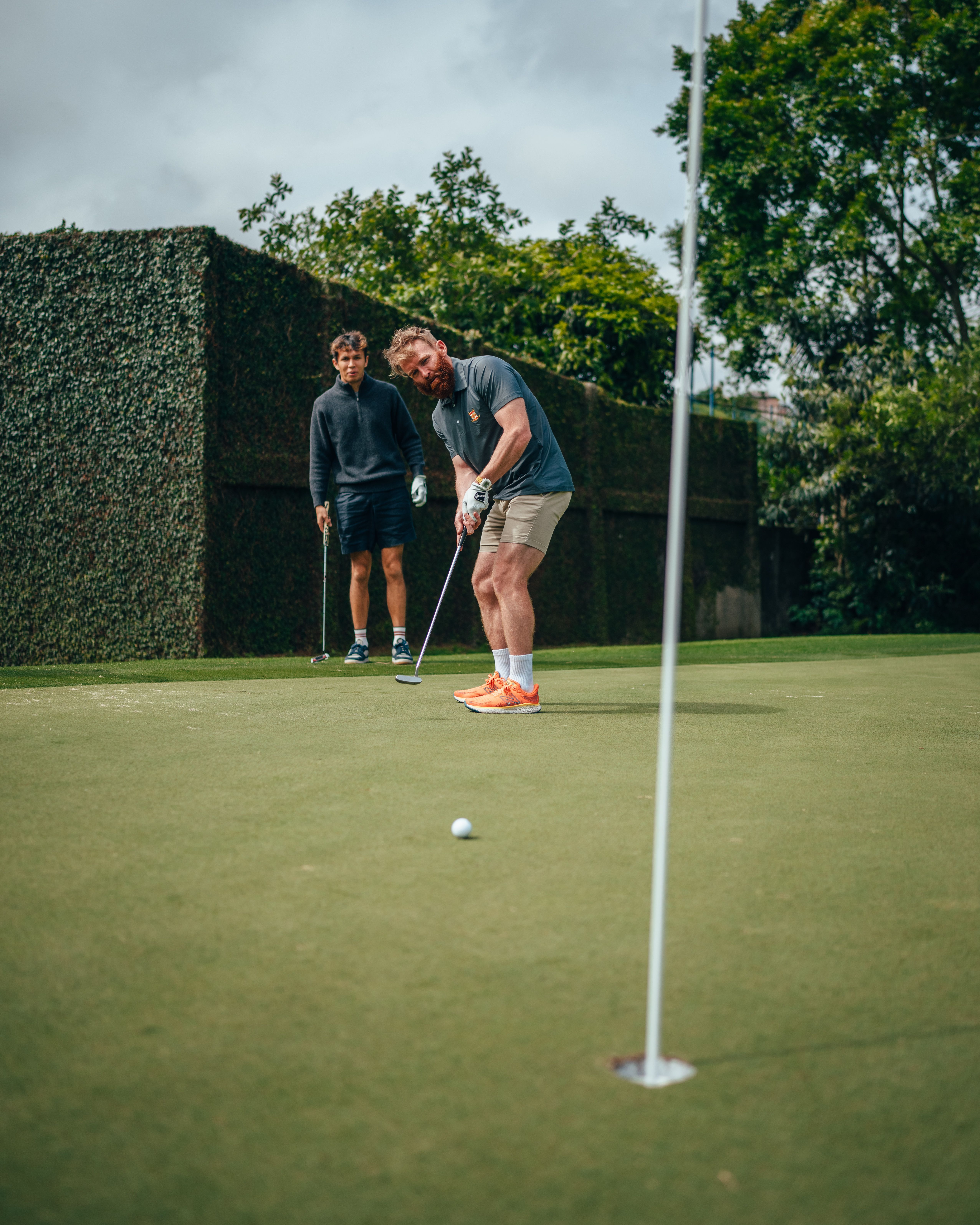 Patrick takes his putt.