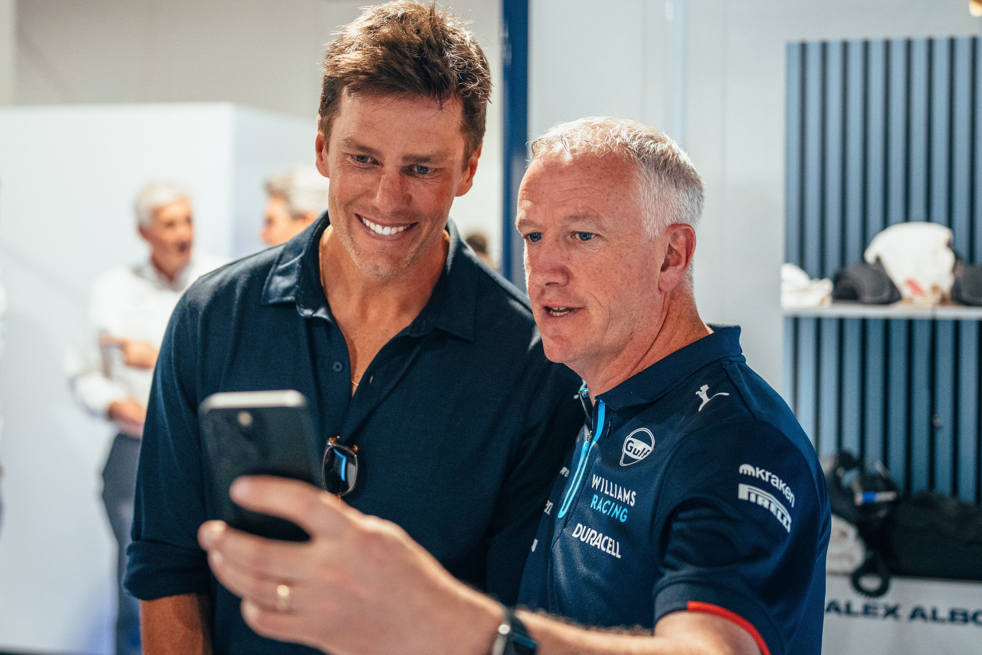 The seven-time Super Bowl winner was more than happy to pose for selfies with our crew.