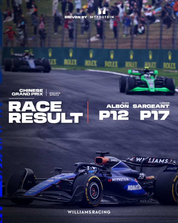 Race graphic showing Alex in P12 and Logan in P17