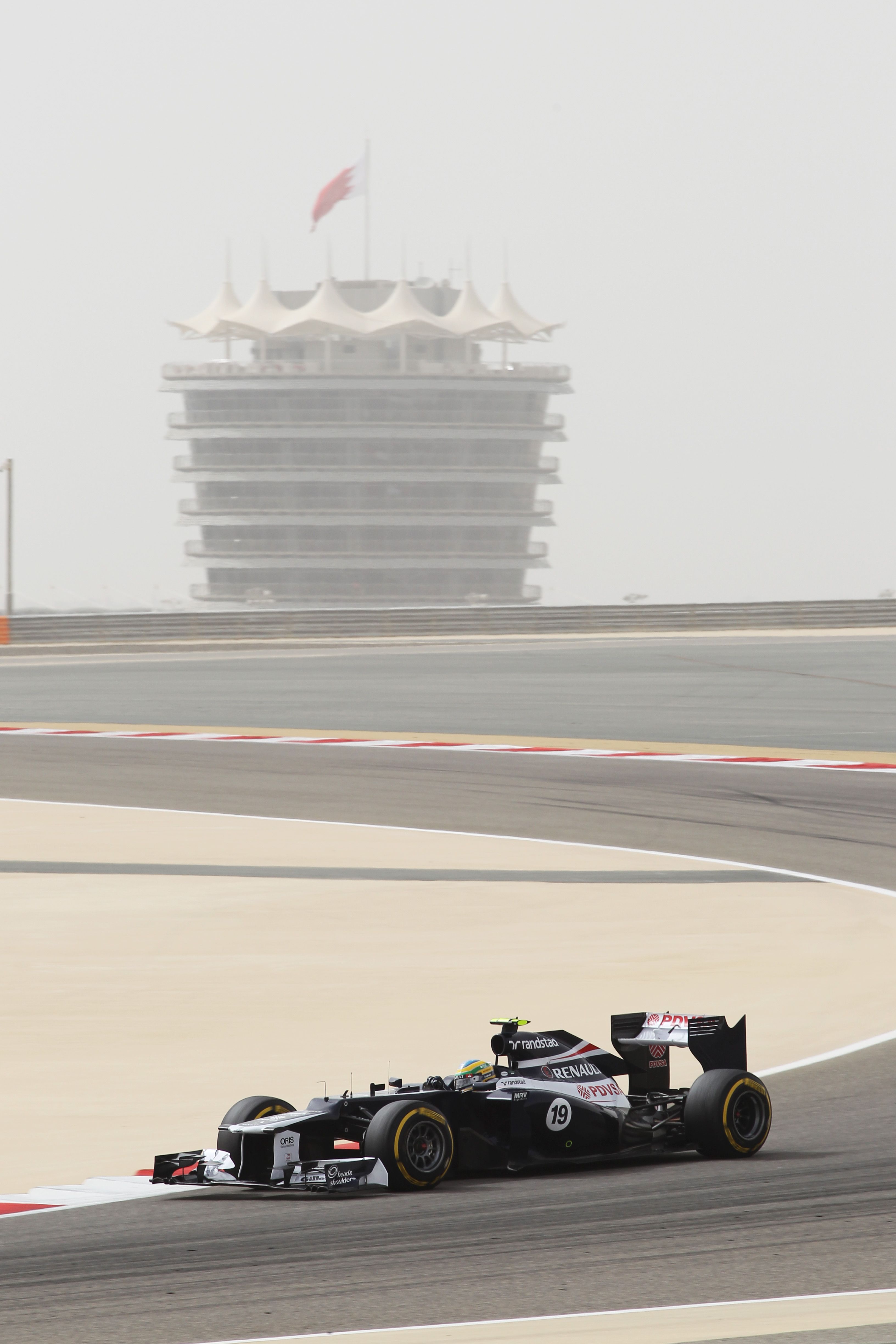 Bruno Senna in the sand, 2012.