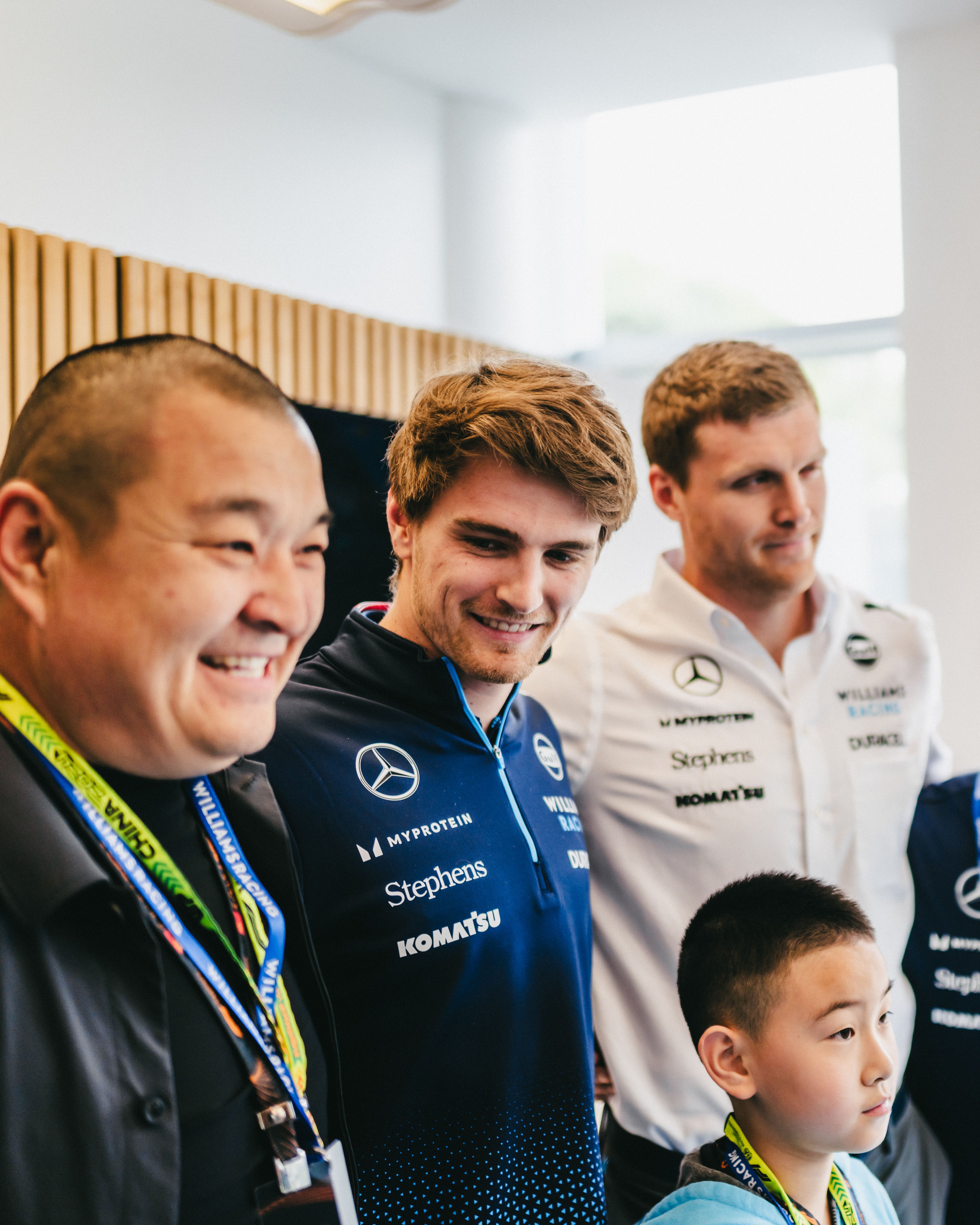 Logan poses for a morning photo with fans.