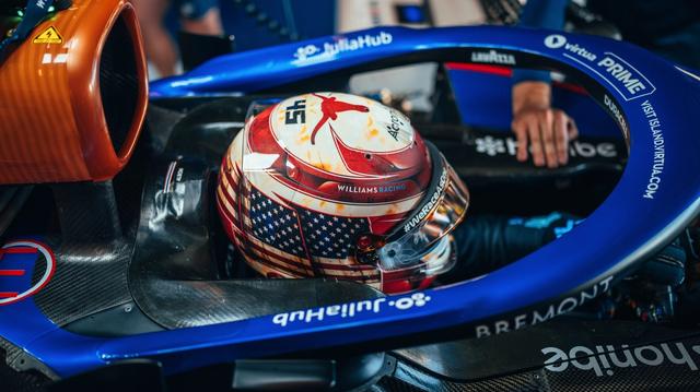 Becoming the first American to take part in an F1 session since 2015… with a special helmet to match