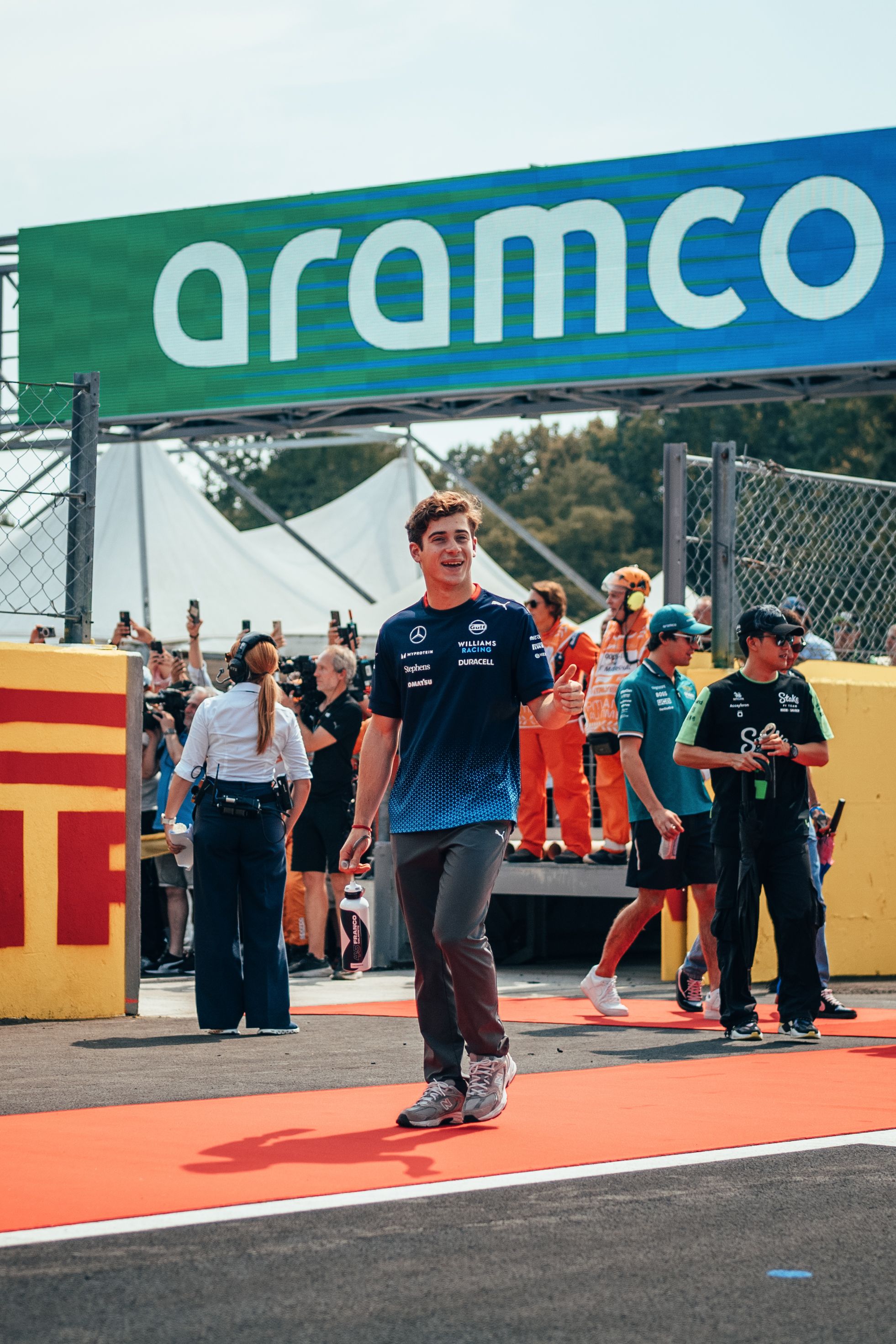 F1's newest driver takes to the driver's parade