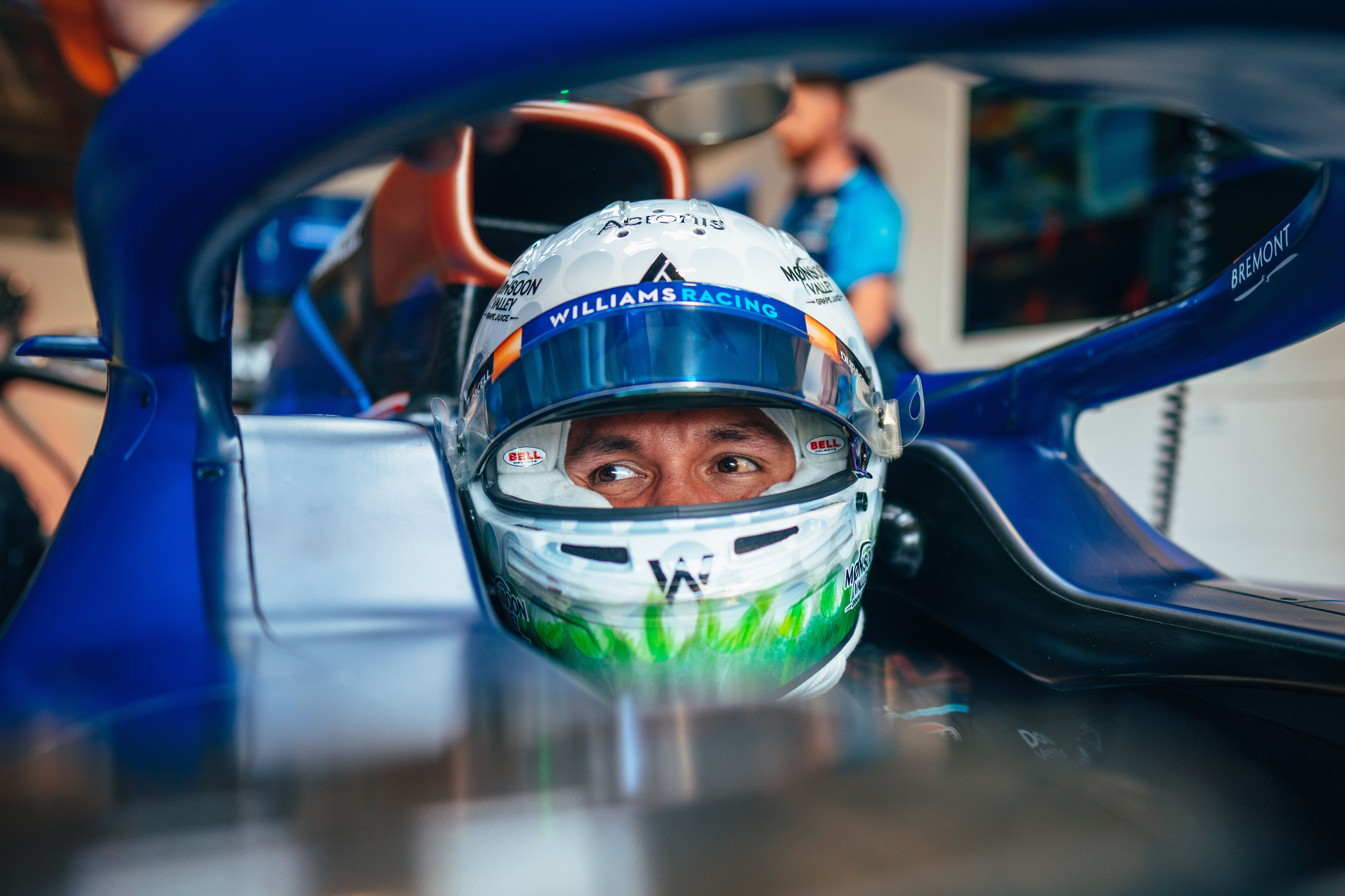 The golf ball helmet is ready for action.