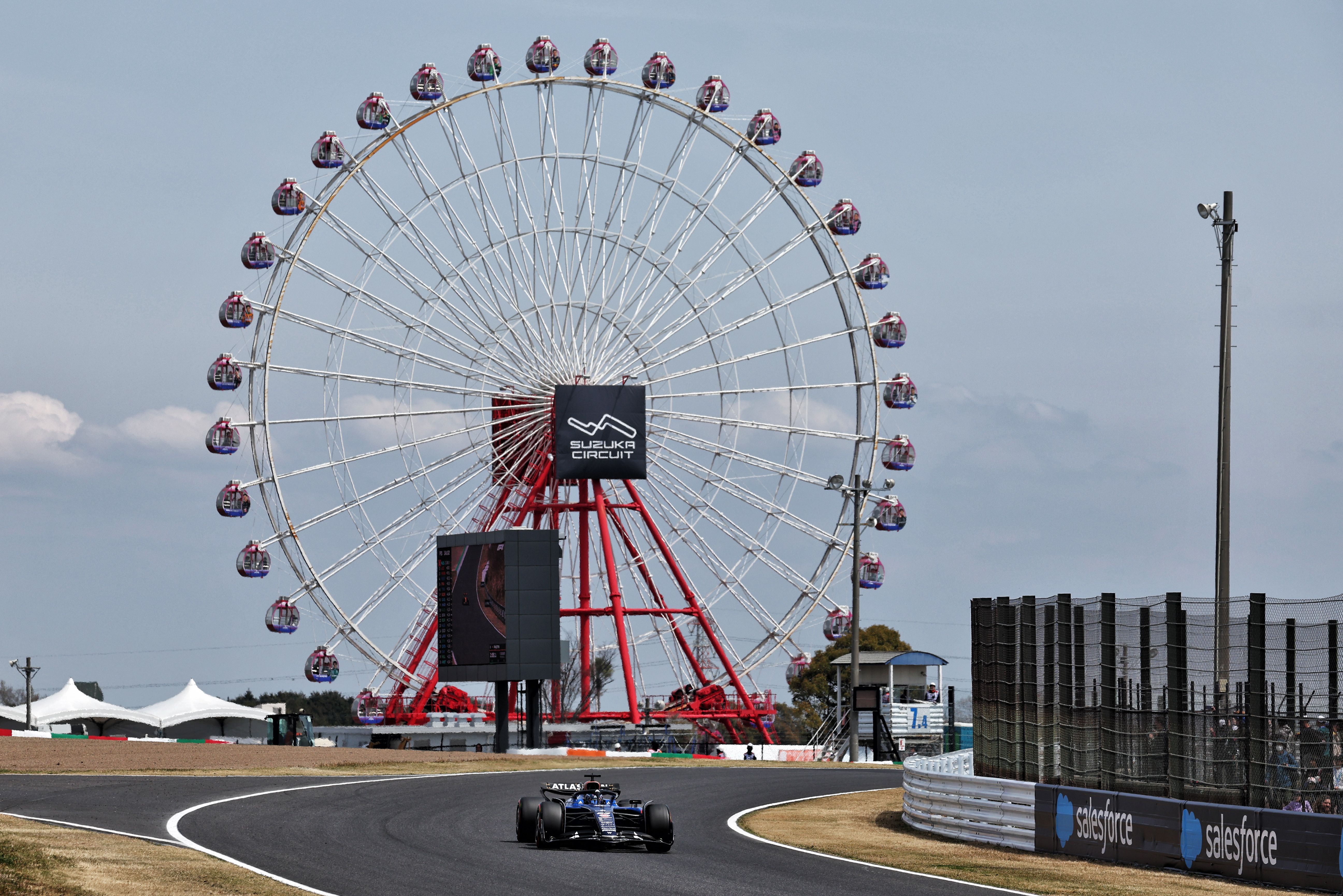 Alex heads around the iconic track