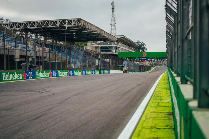 The start/finish straight at Interlagos