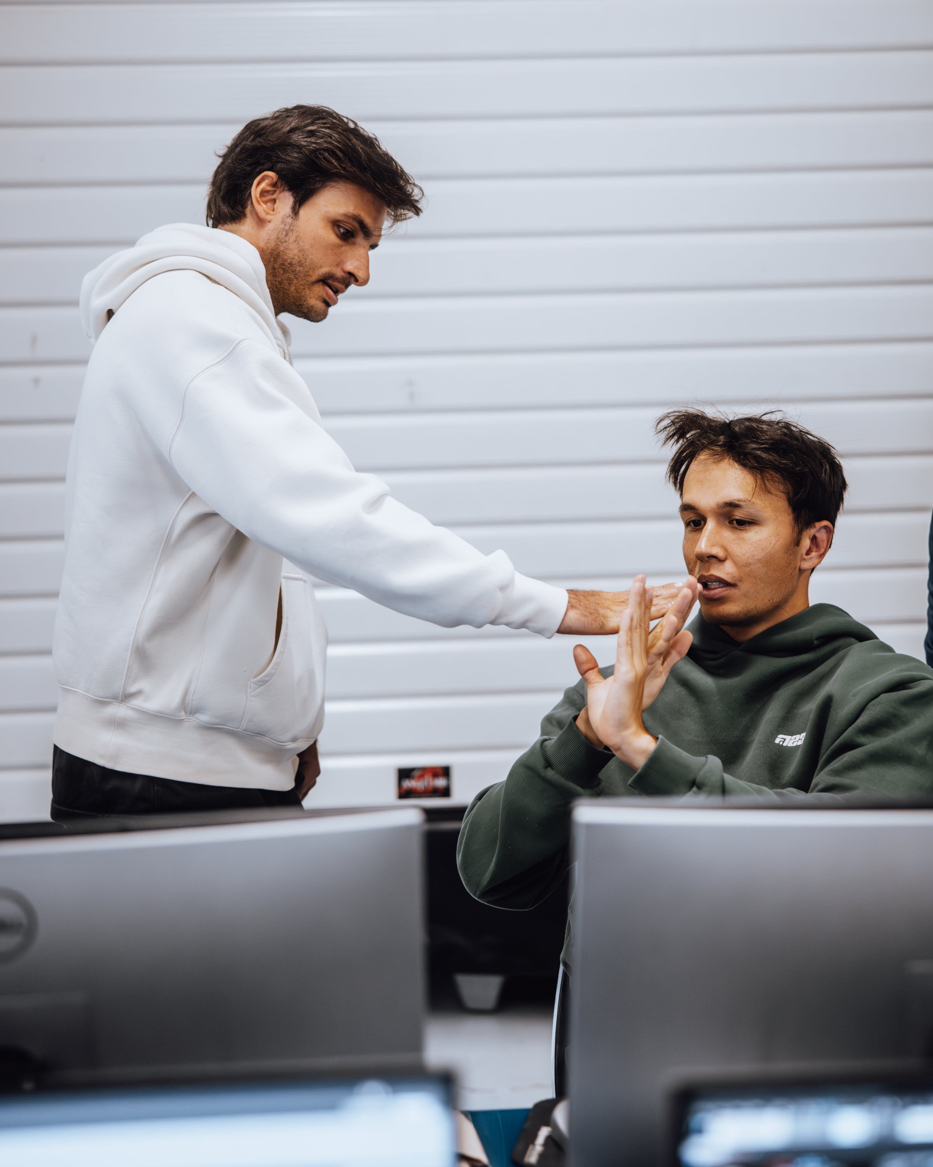 Very serious driver chat happening here.