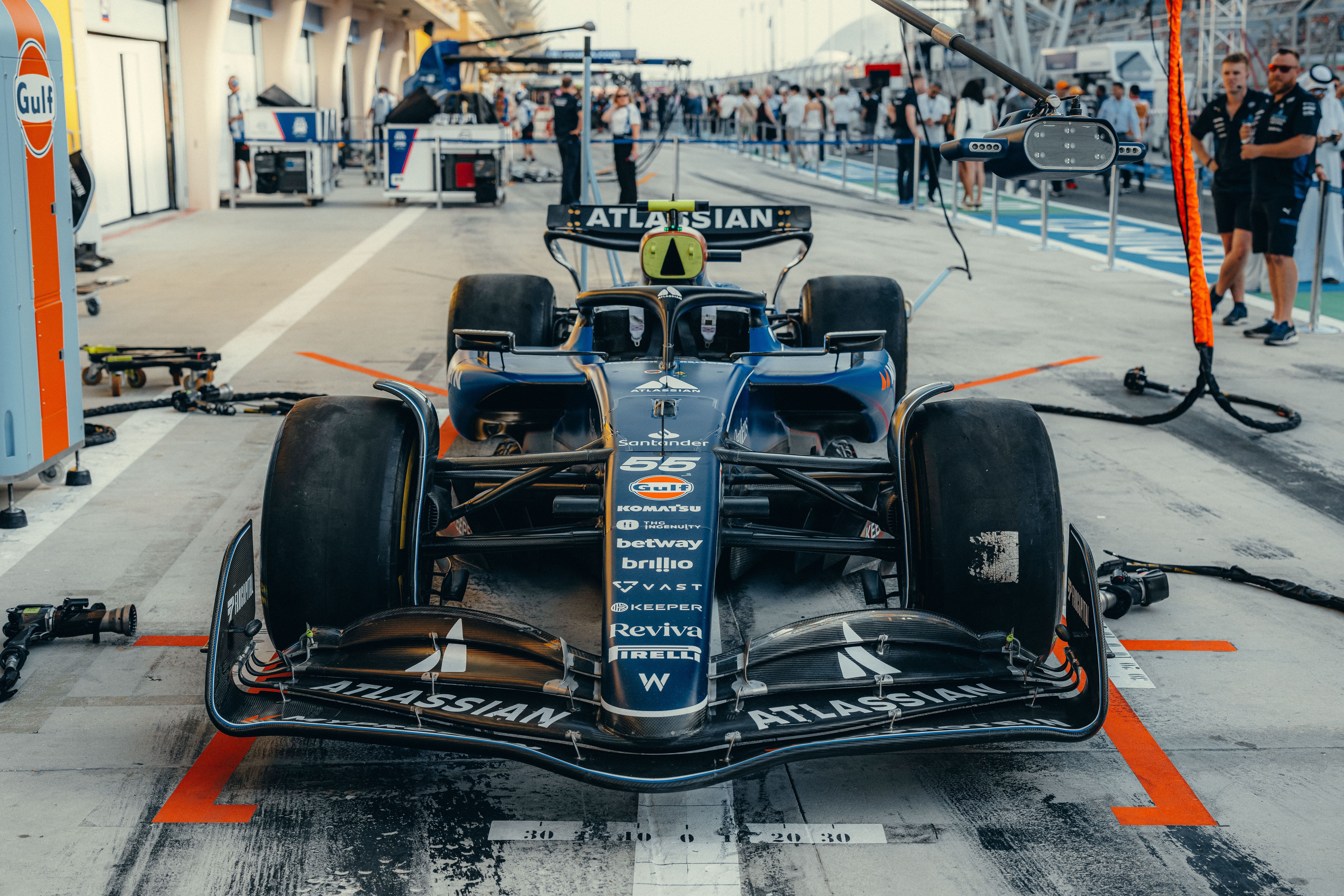 Our FW47 sits in the pit lane before the race