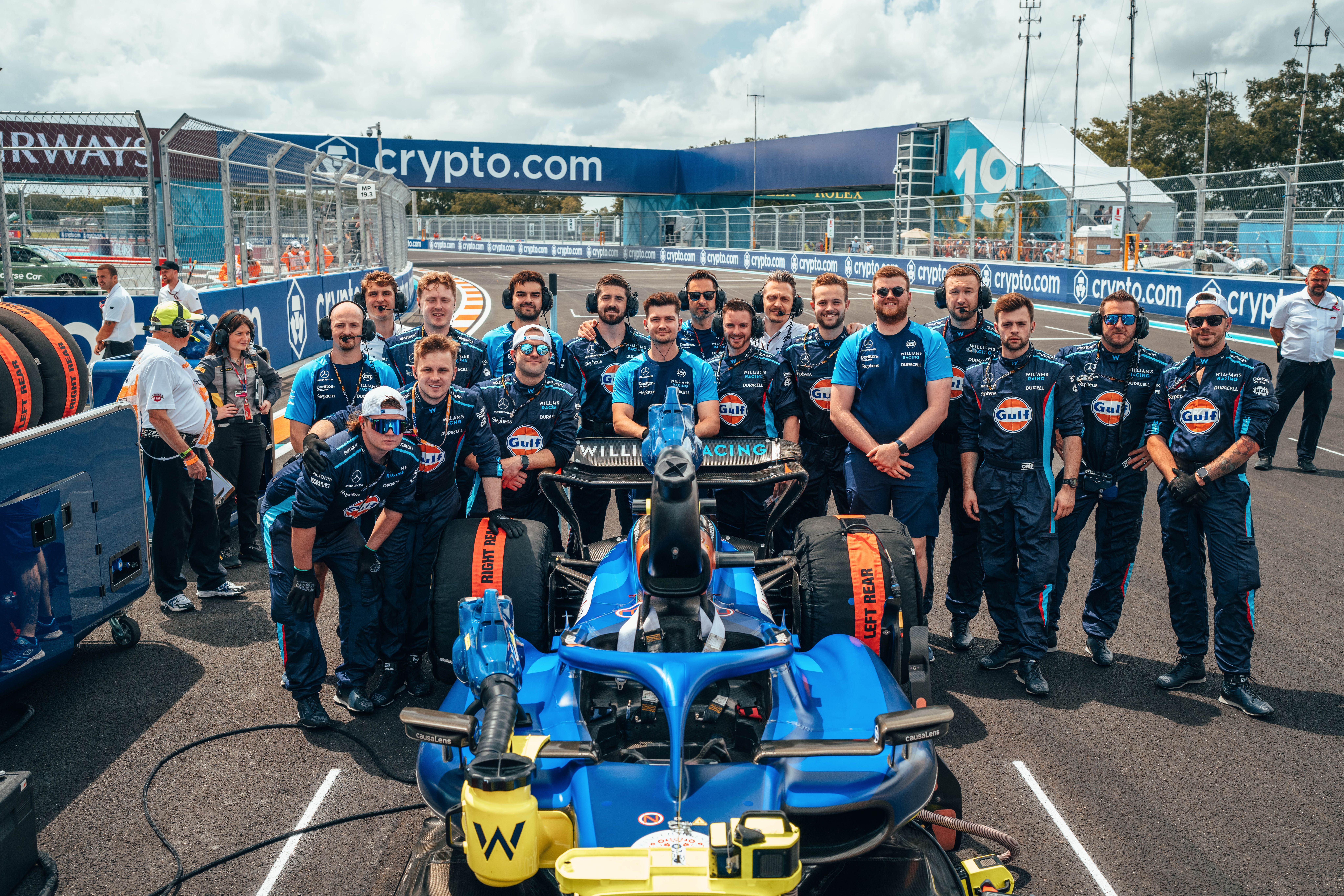 Logan’s crew line-up in Miami.