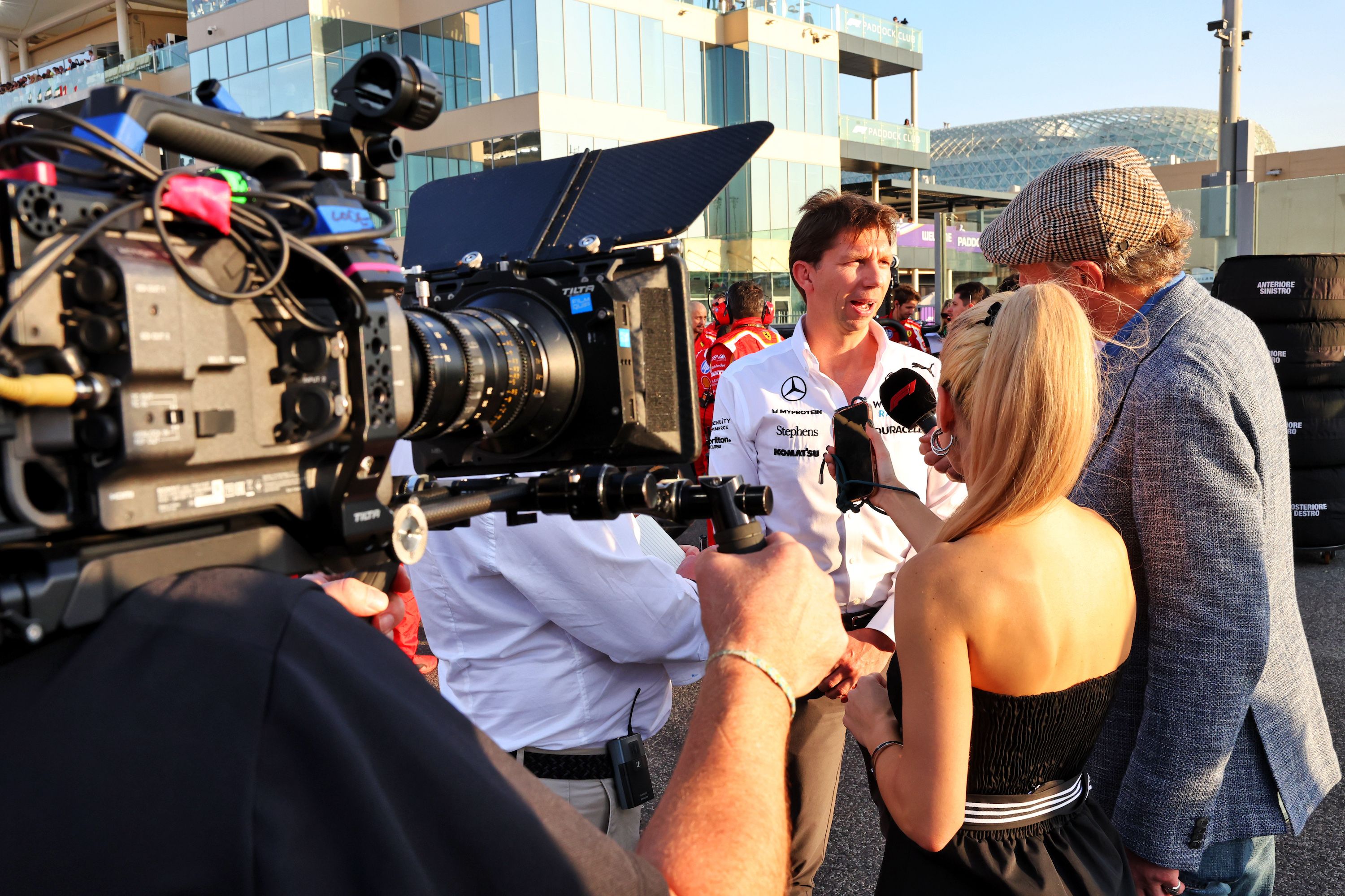 James shares some words in a TV interview on the grid.