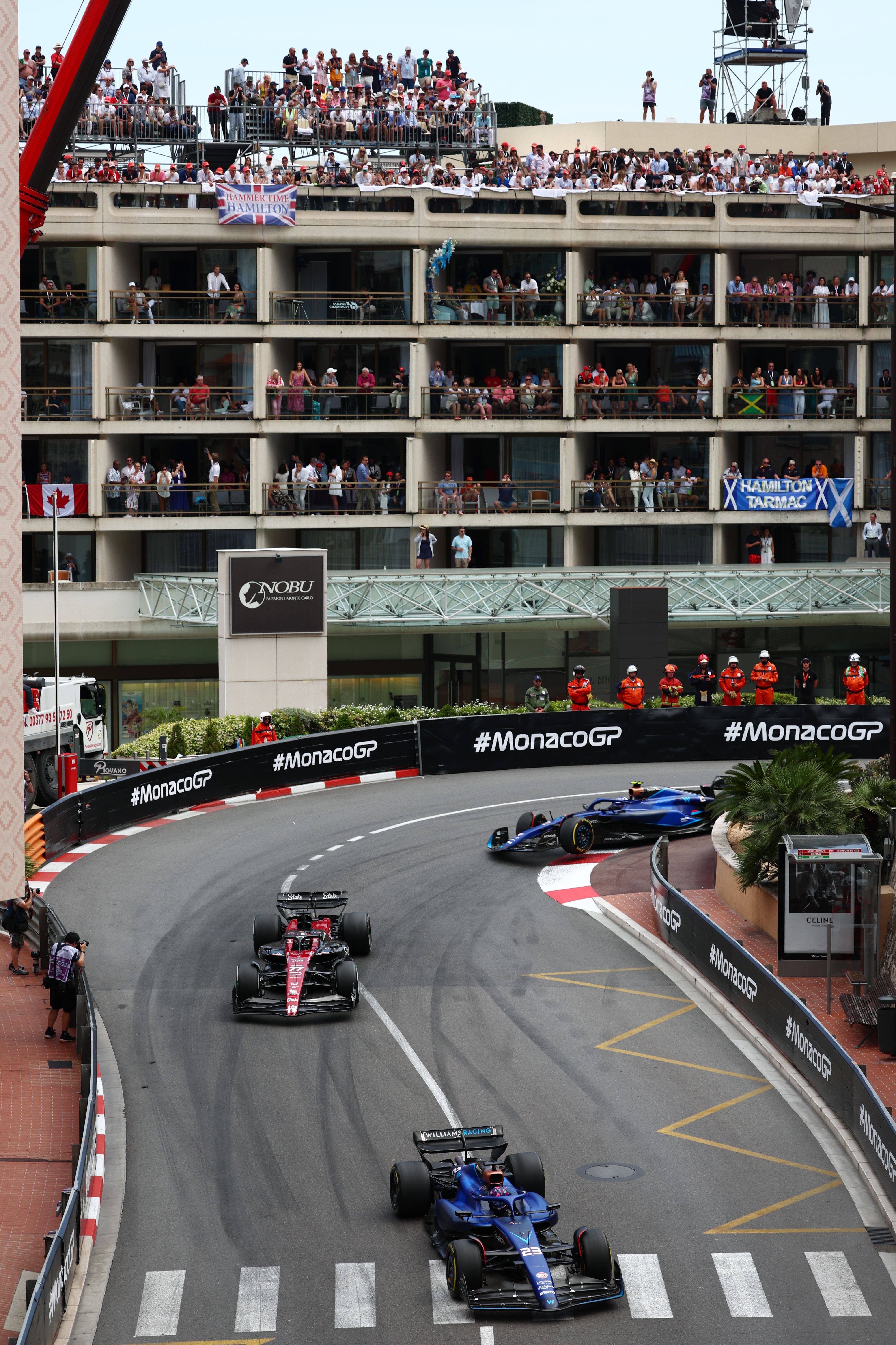 The slow-speed twists make for different lines for all 20 drivers.