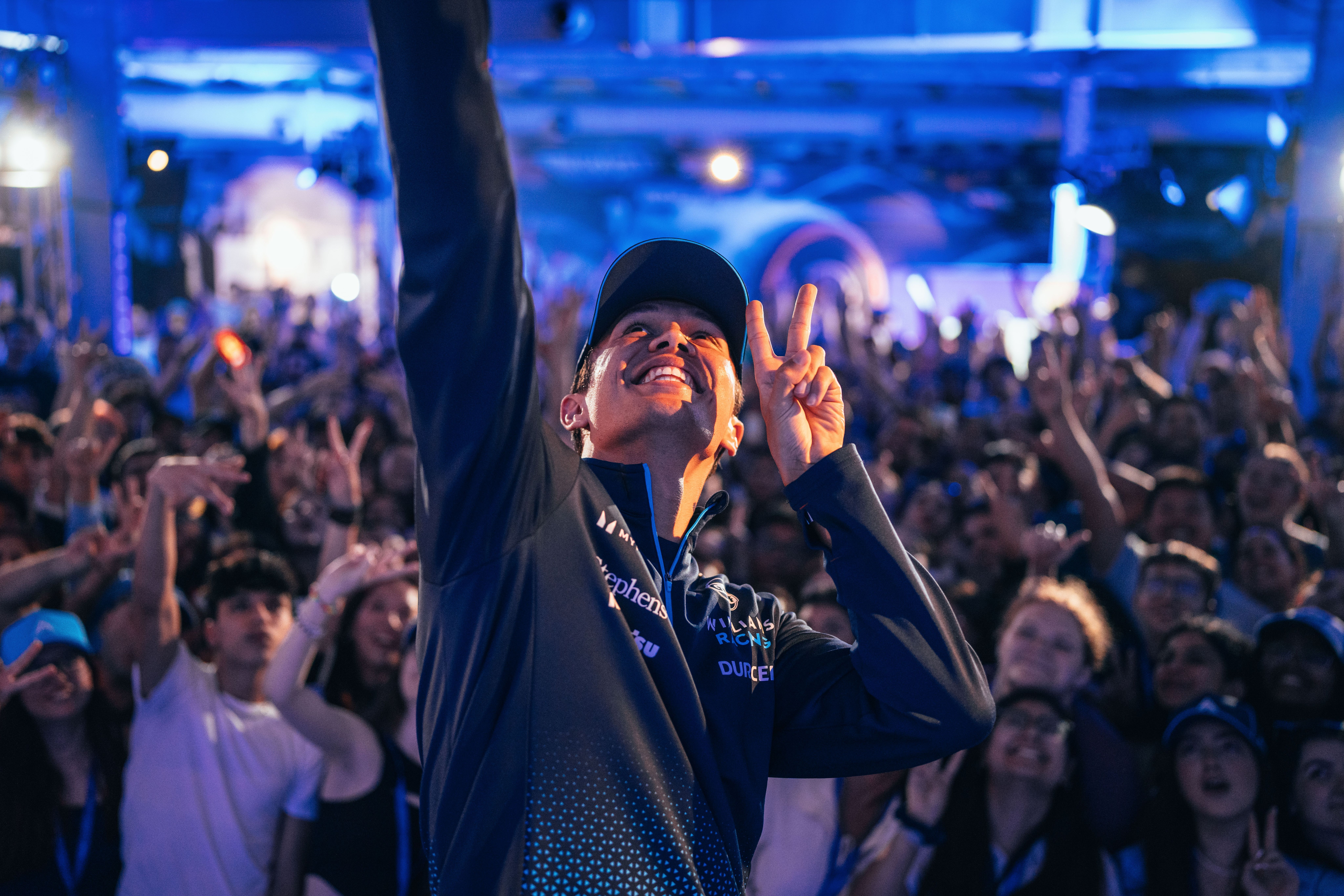 Hitting the signature pose.