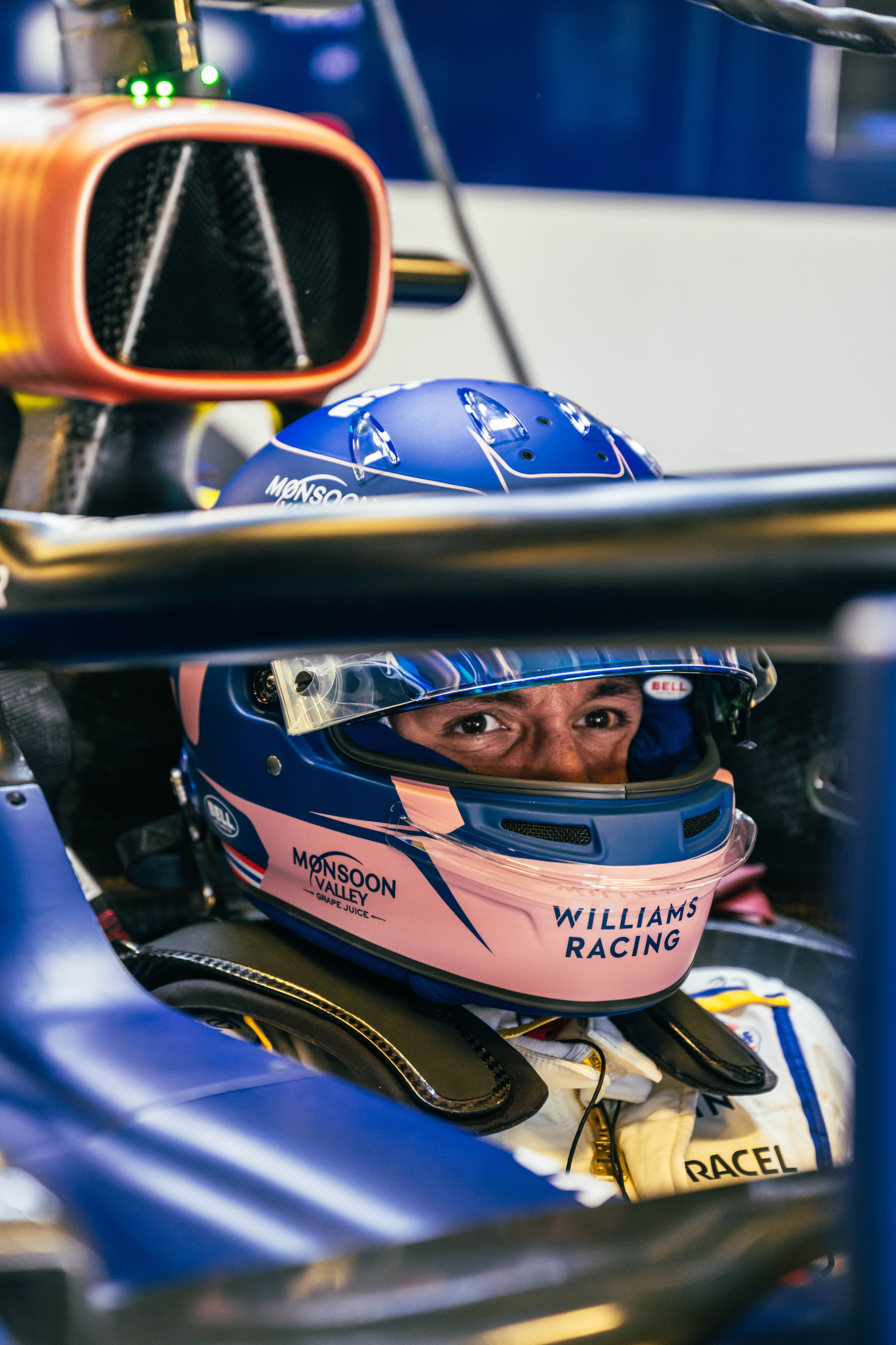Alex looks out of his cockpit in FP1