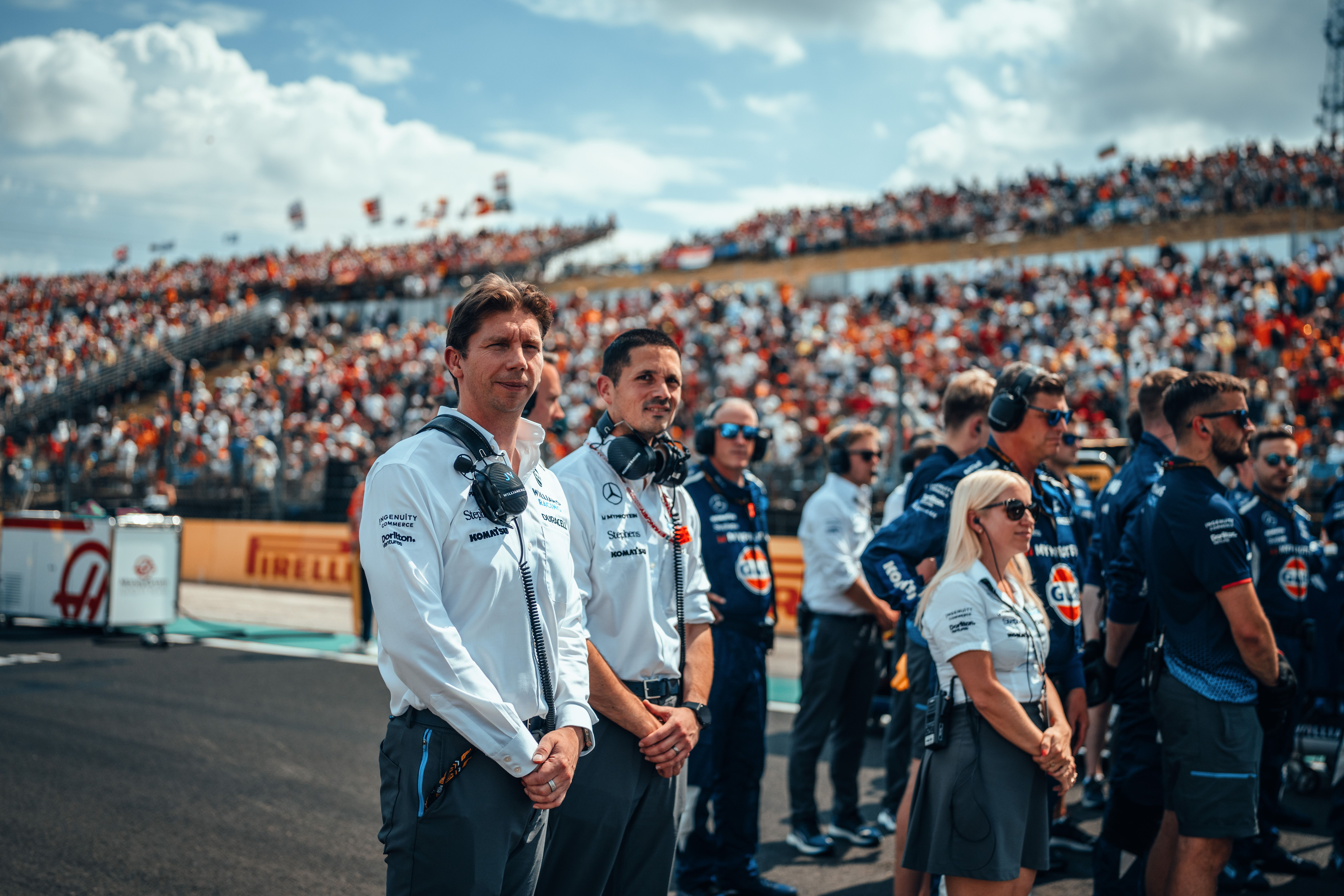 James looks over the team