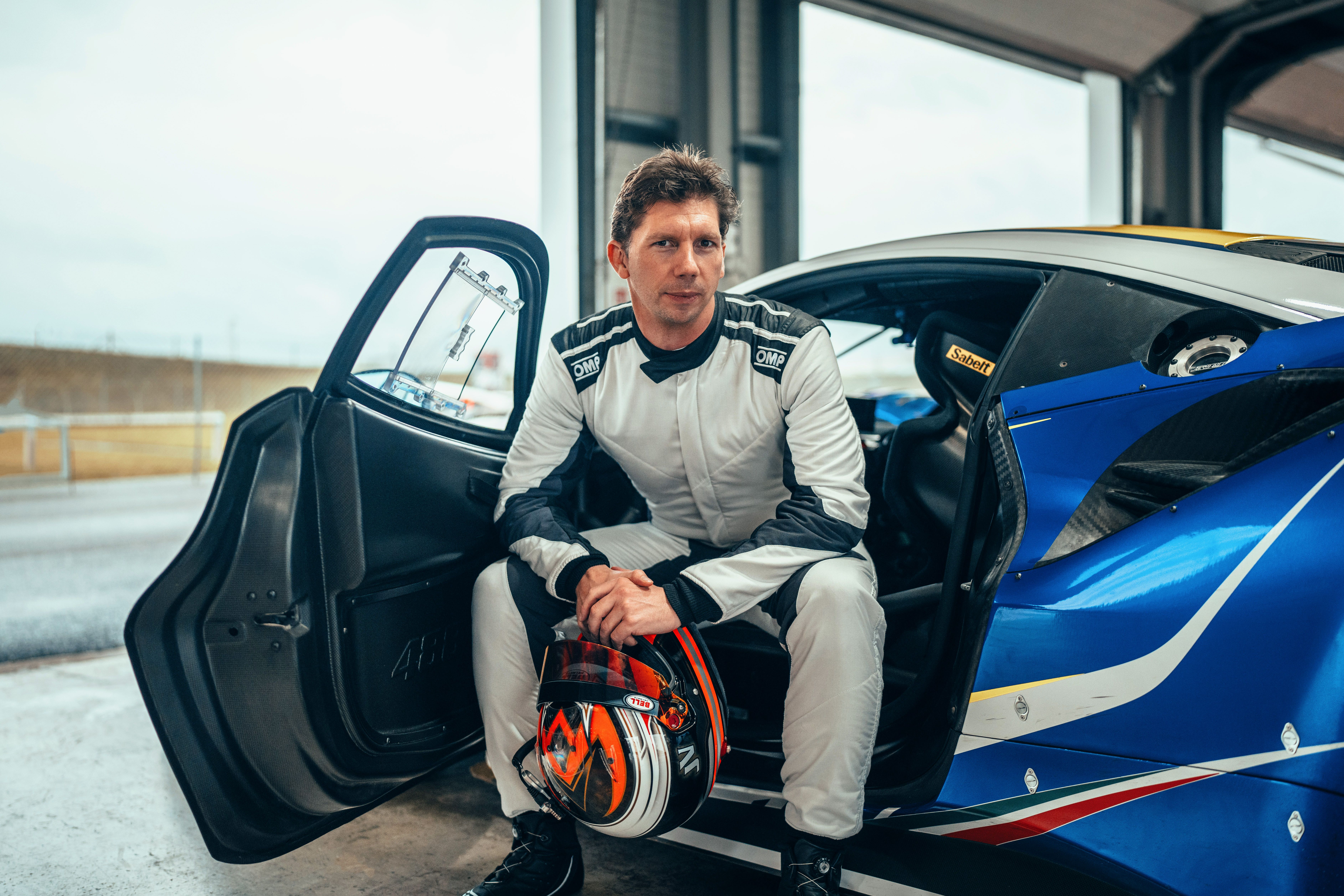 Not on the pit wall today! James is getting some time behind the wheel...