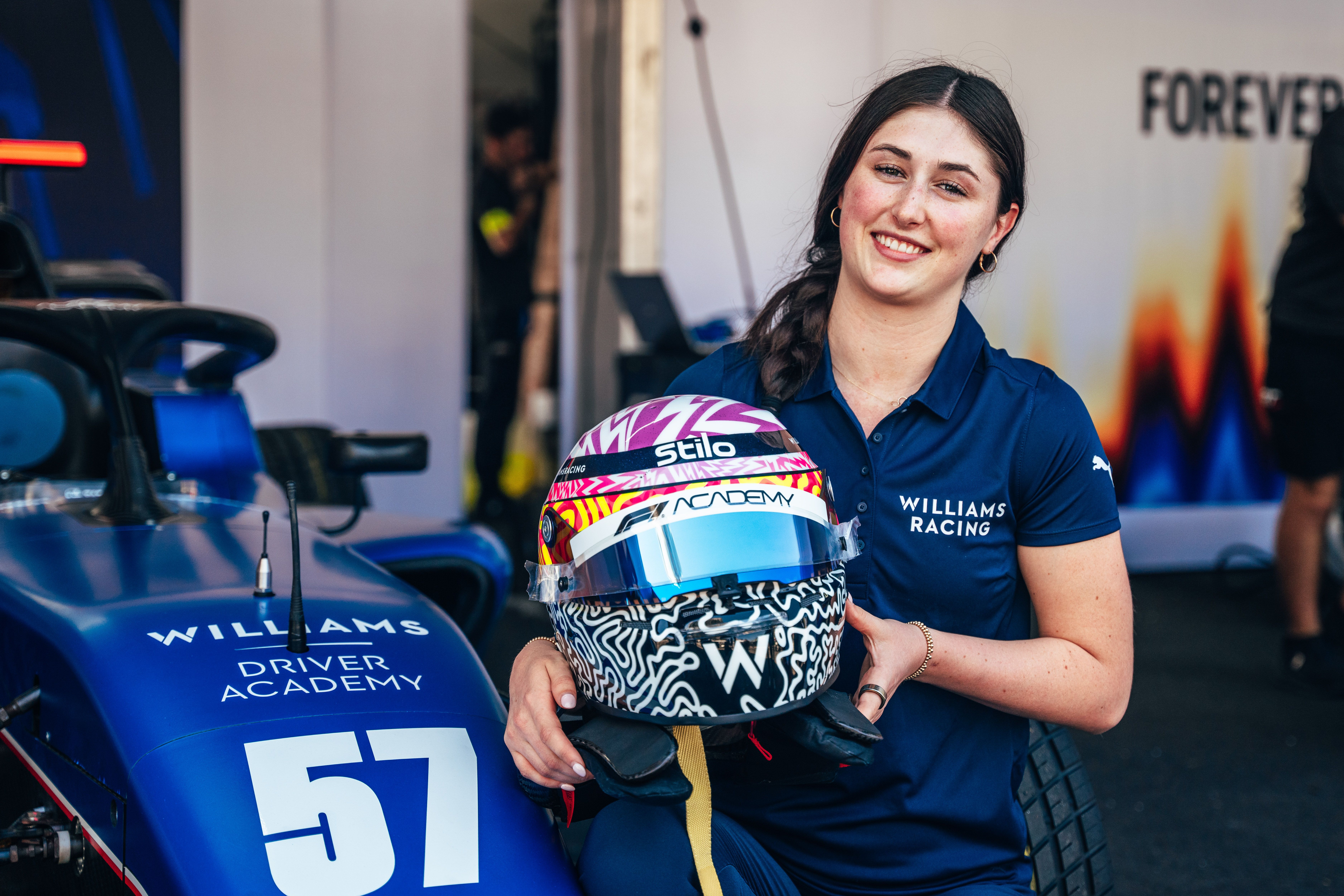 To join Lia ahead of her race debut in the series.