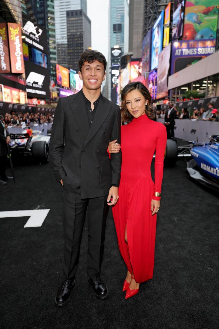 Atlassian Williams Racing Driver Alex Albon with Professional Golfer Lily Muni He at the F1 The Movie Premiere