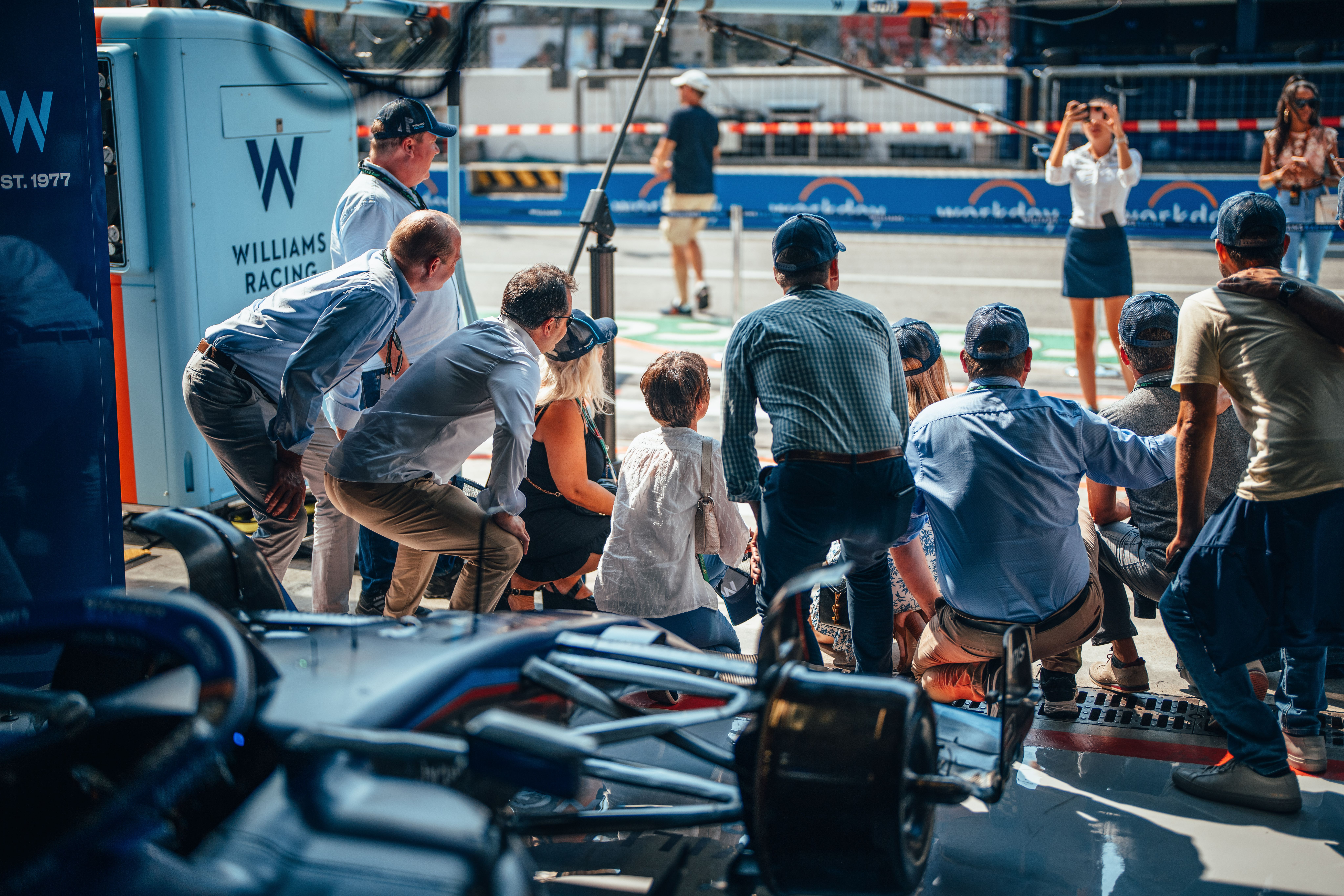 The photo behind the photo as Williams Racing guests get their picture taken.