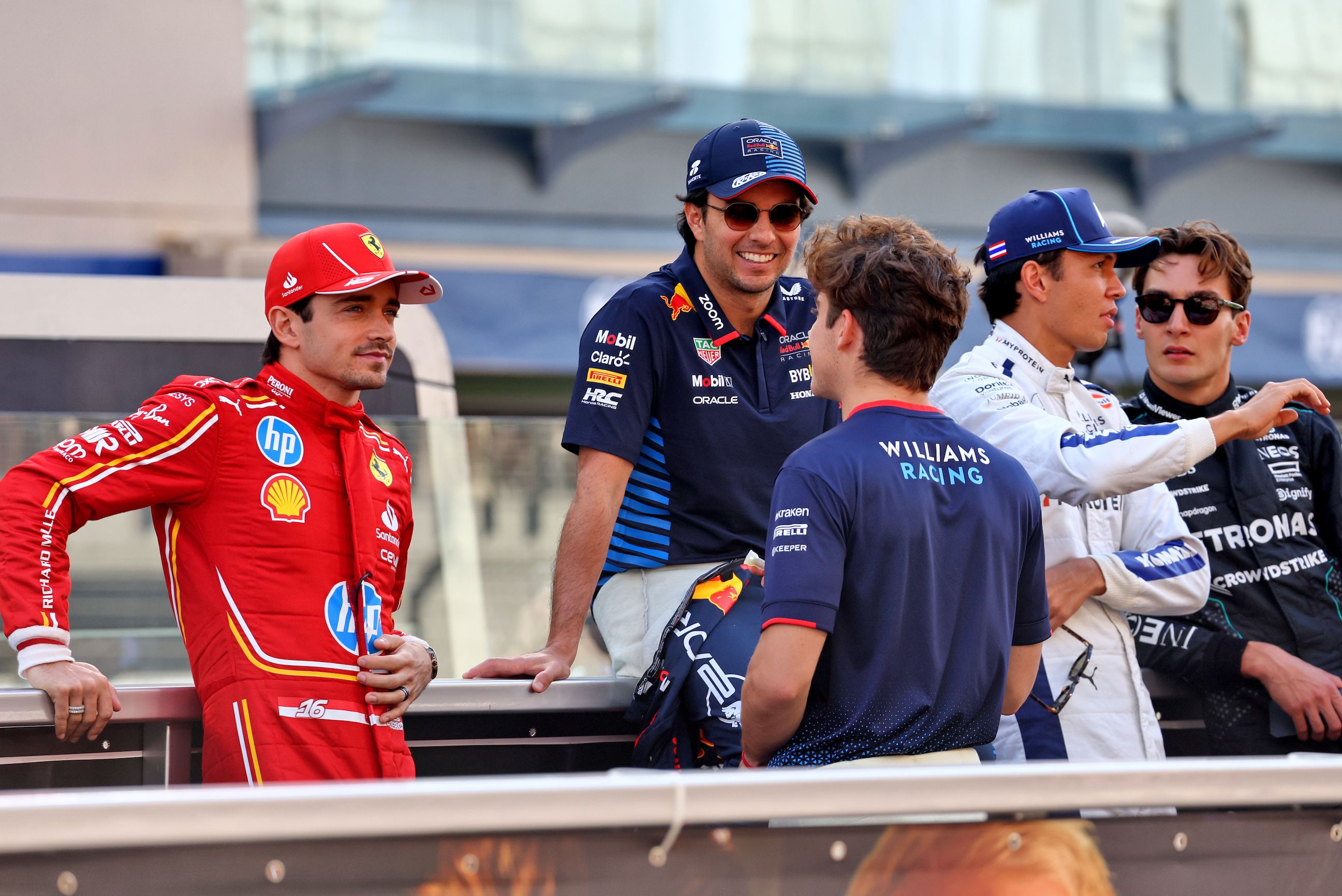 Franco and Alex chat to the drivers on the pre-race parade.