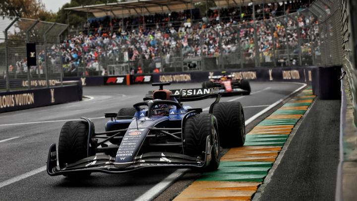 Alex Albon by Atlassian Williams Racing at the Australian Grand Prix 2025 in the FW47