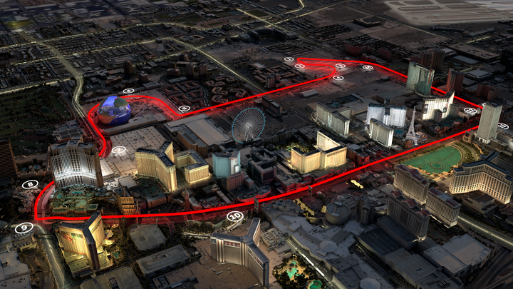 The planned Las Vegas Grand Prix circuit