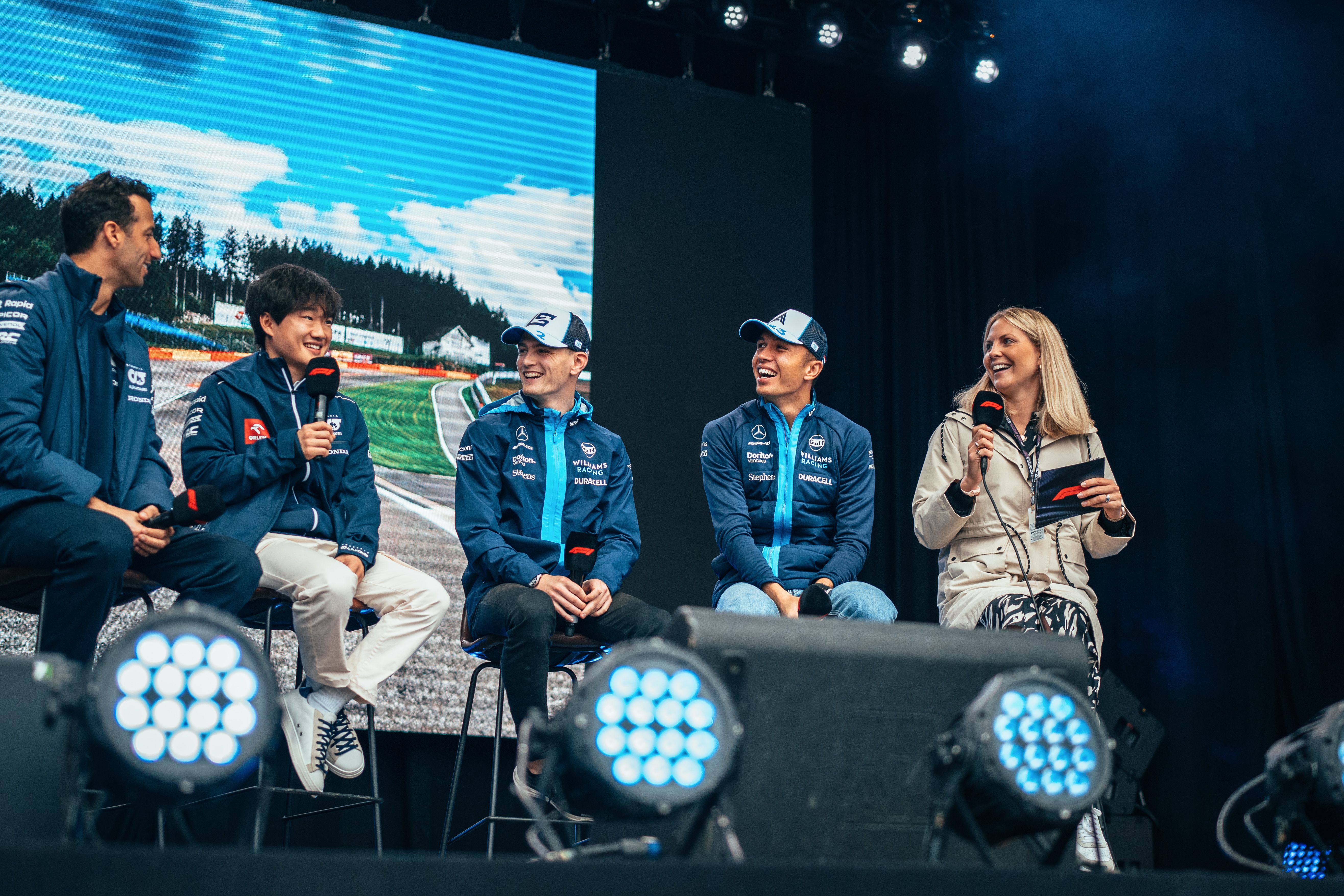 Sharing the stage with the AlphaTauri duo.