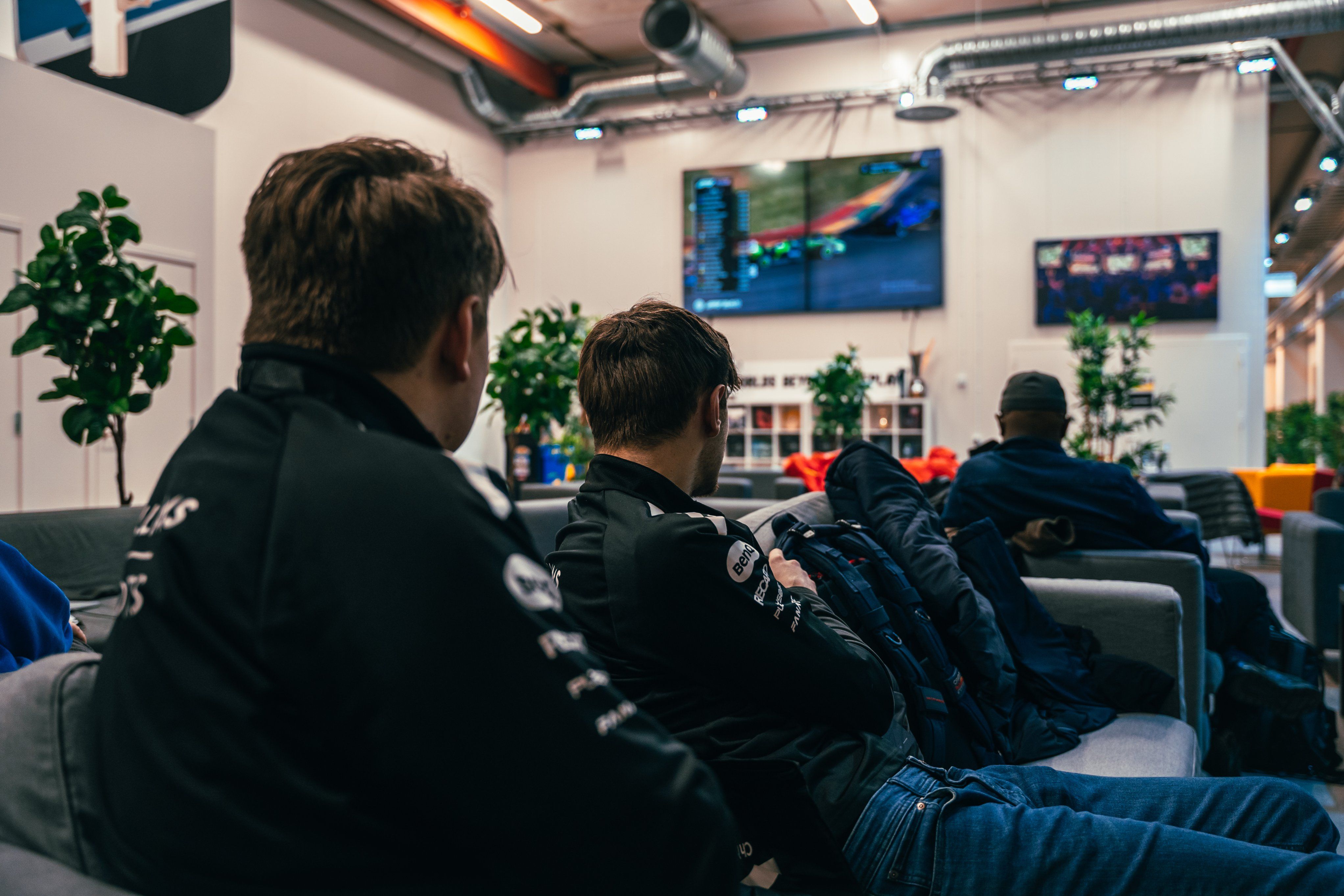 Watching on backstage.