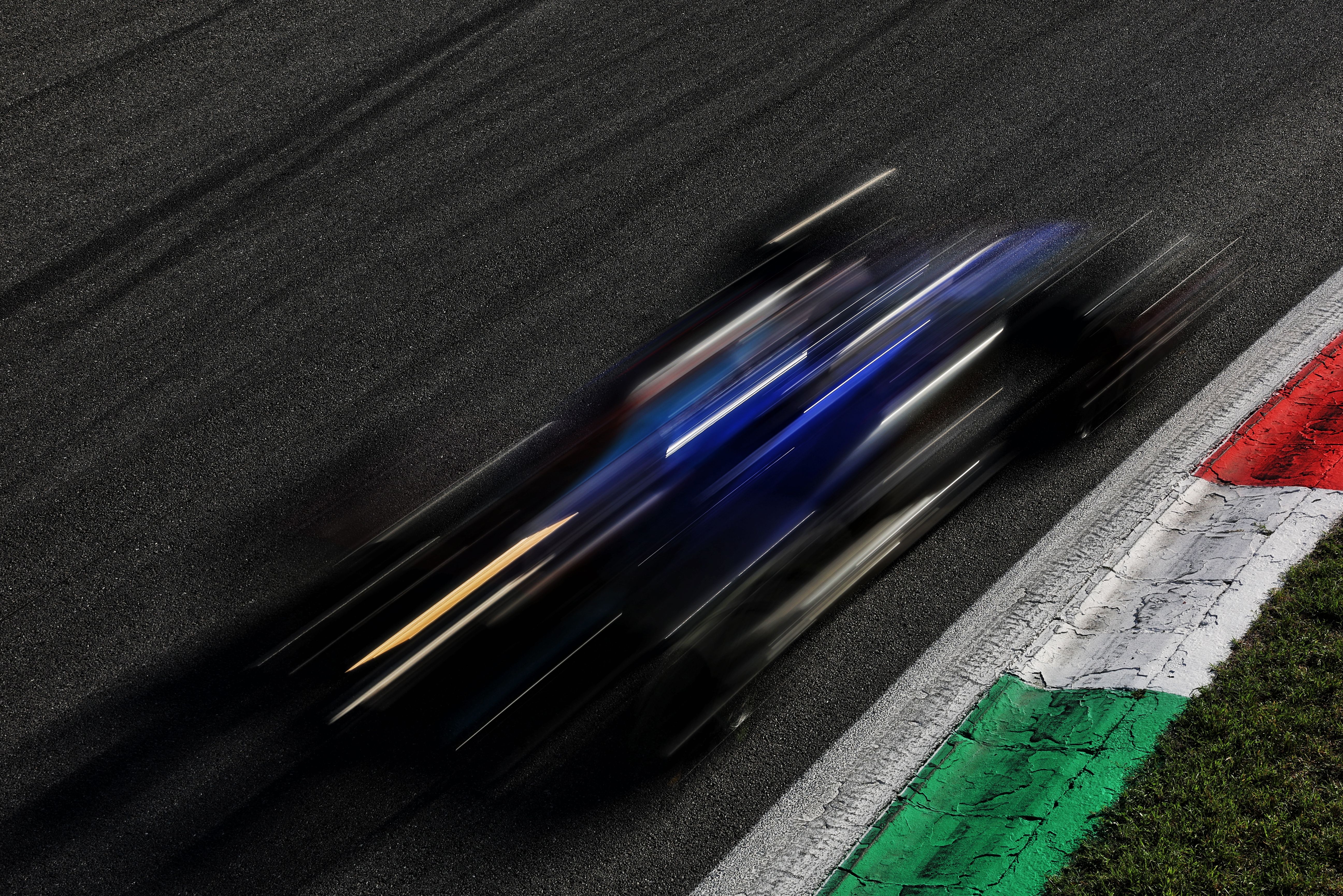 A flash of blue at the Temple of Speed as Friday running begins