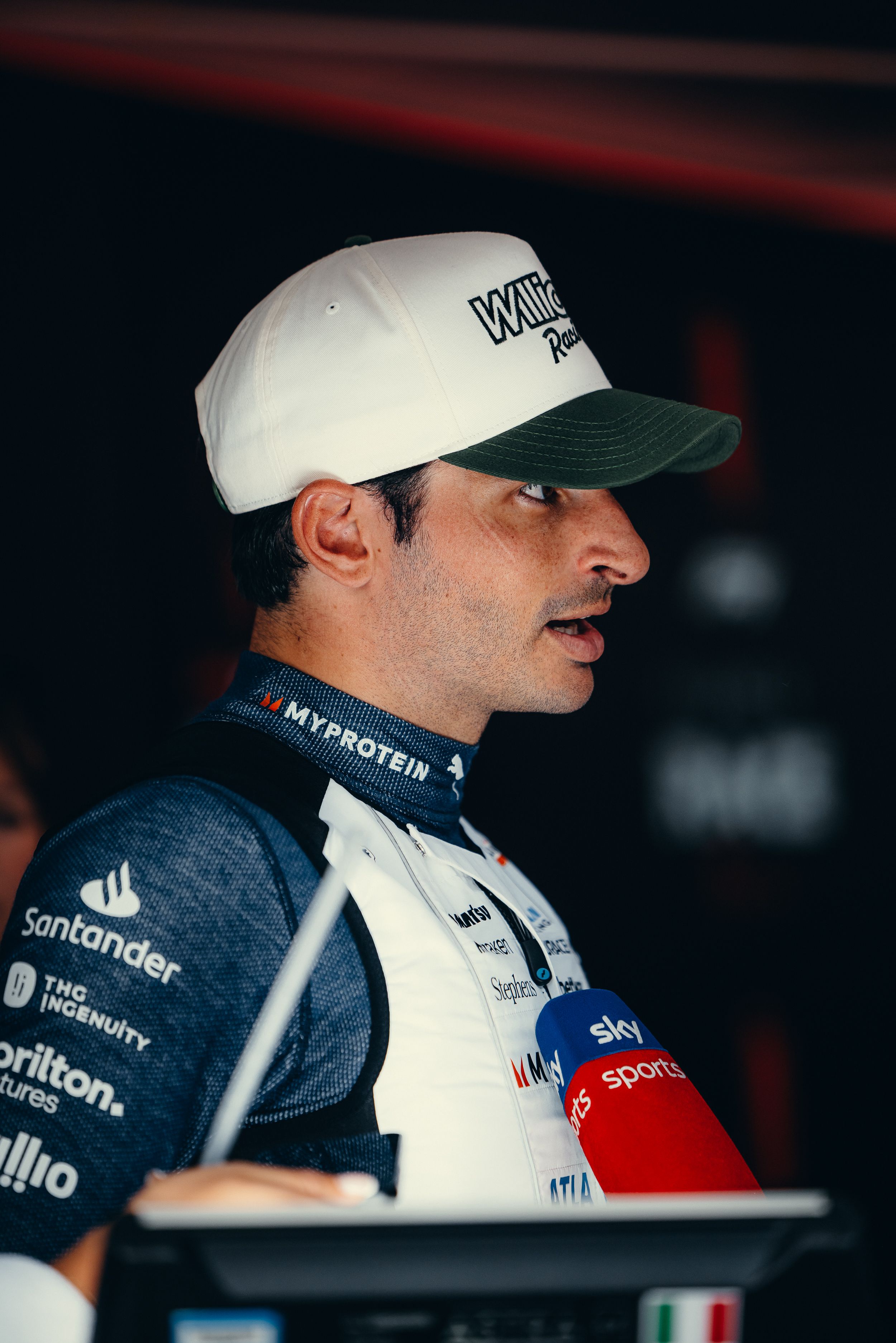 Alex talks to the media after his P10 finish