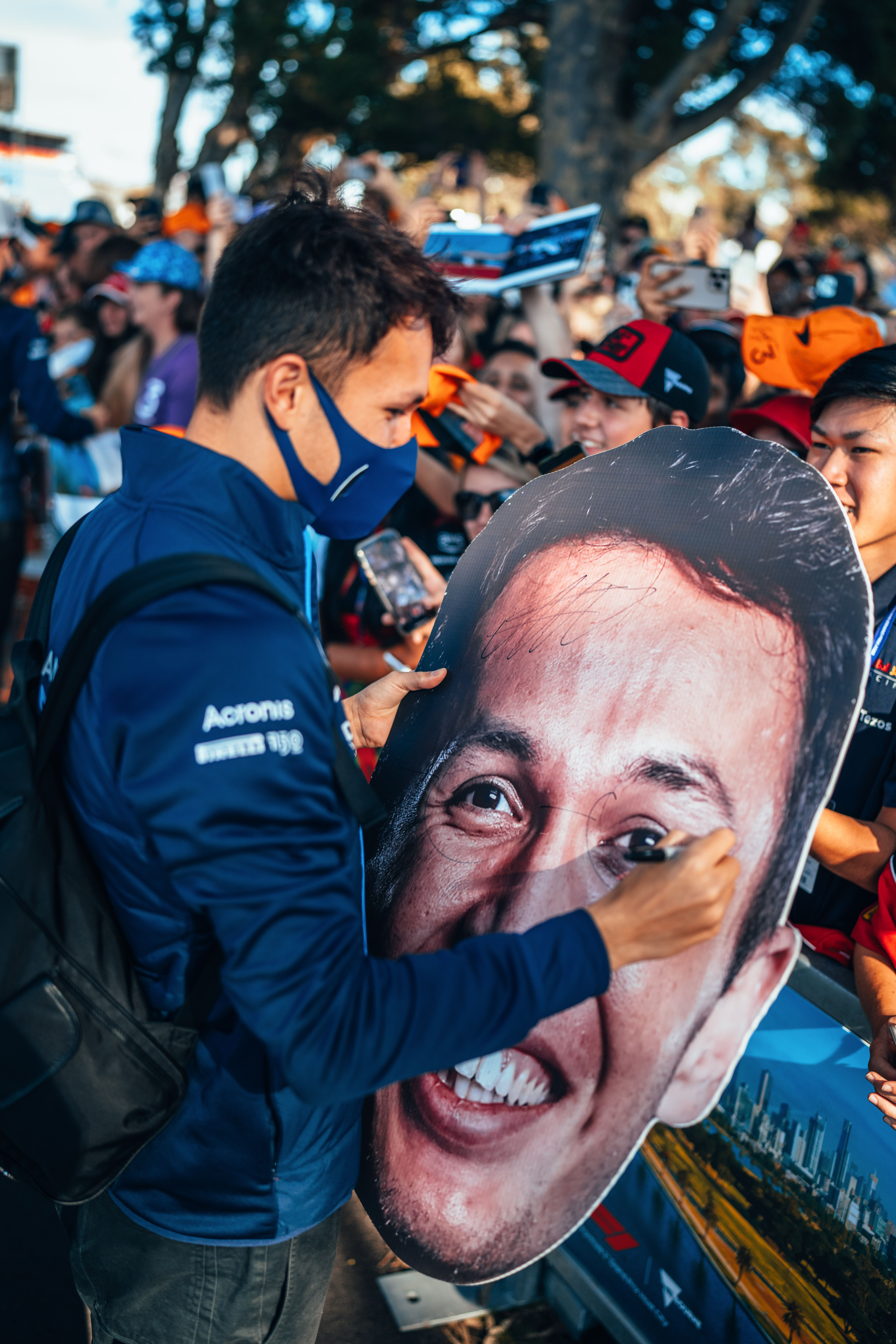 Just checking how he’d look with glasses.