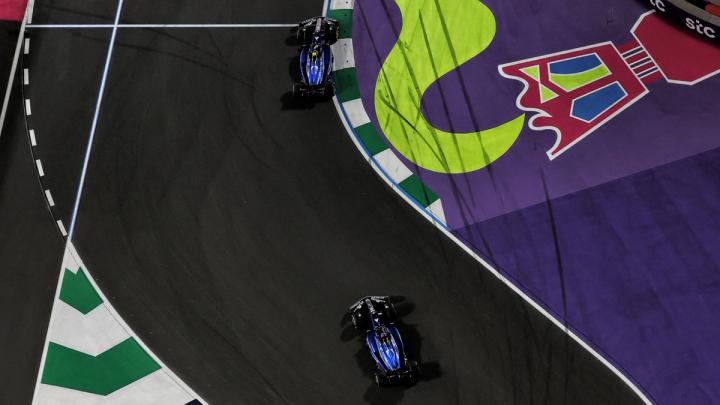 Carlos Sainz and Alex Albon working together in Jeddah