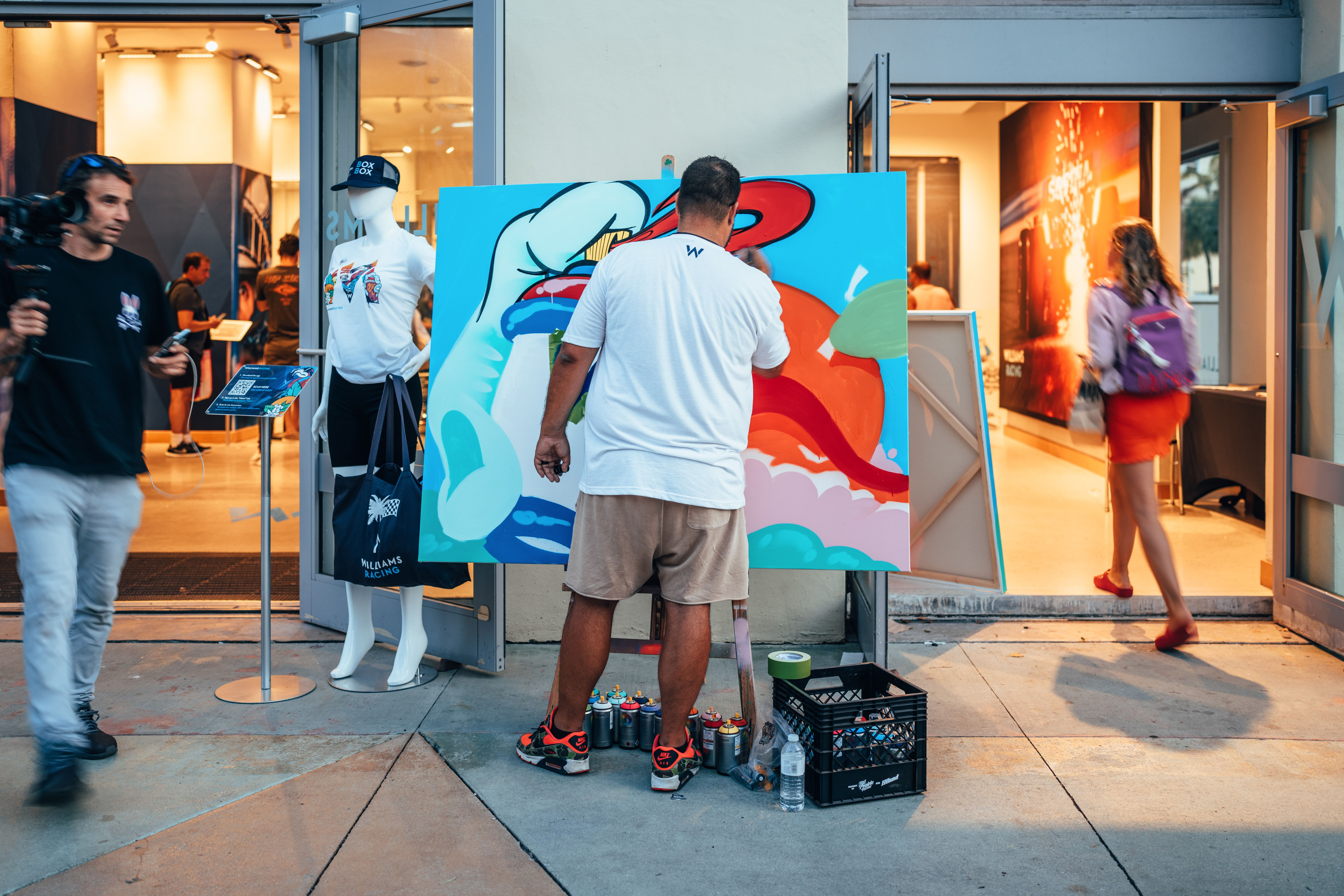 The graffiti artist puts on a show