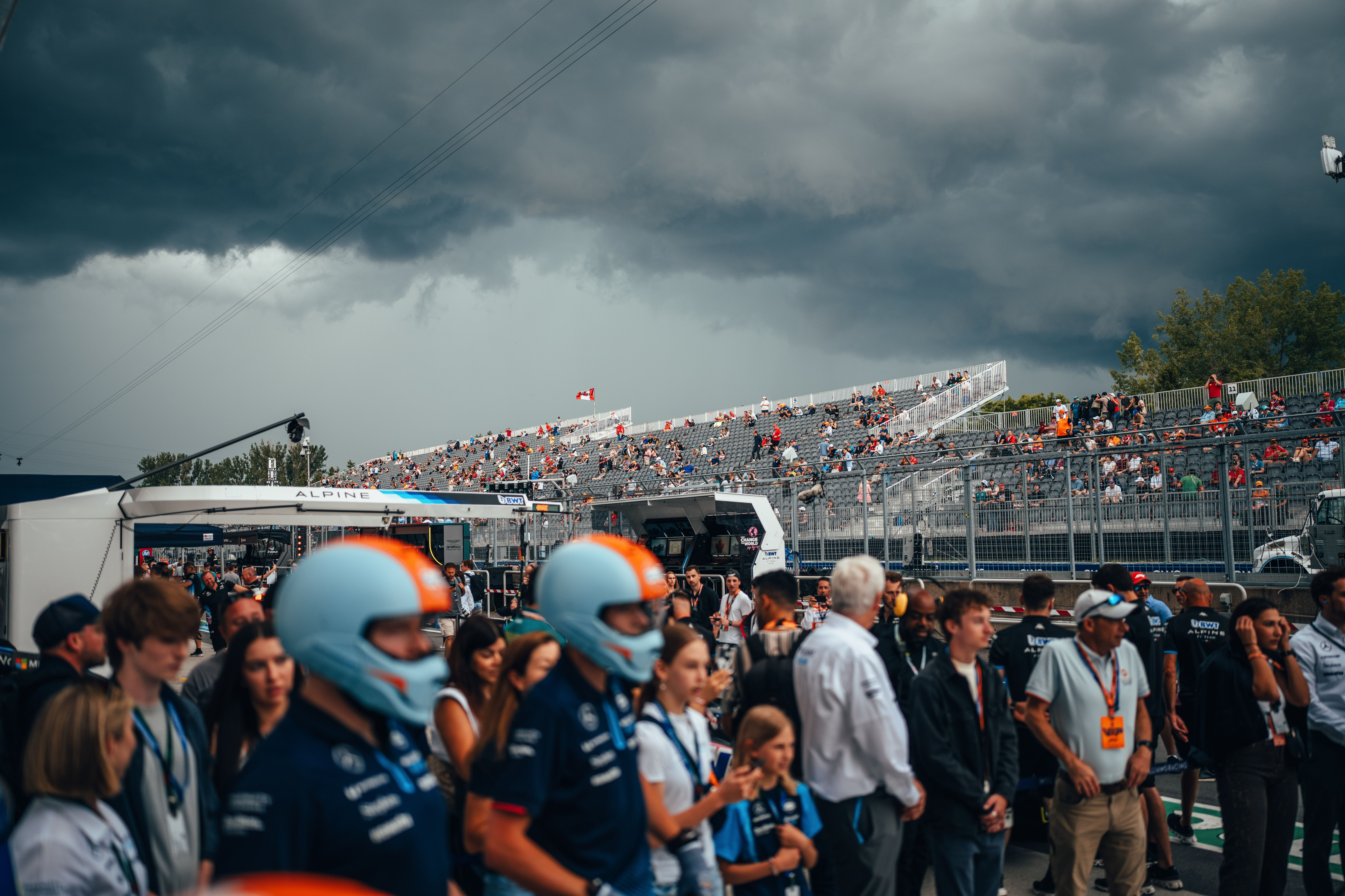 Dark skies to start the day