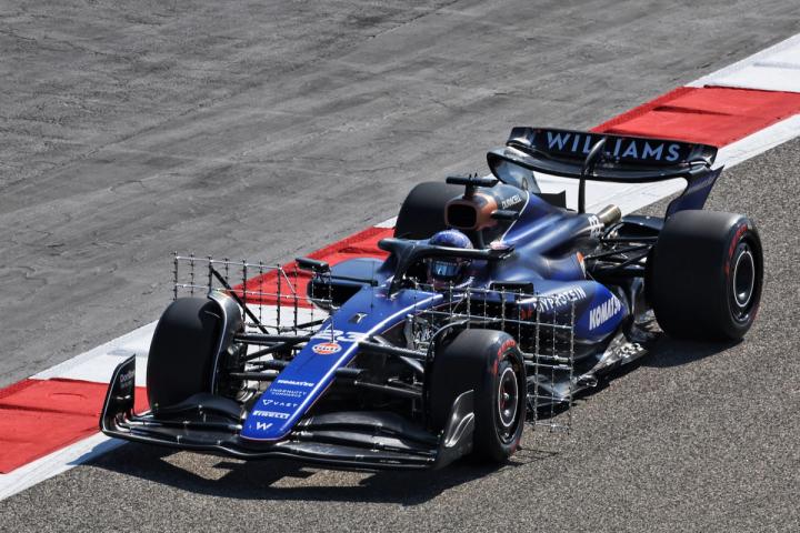 Alex Albon runs Aero Rakes on the FW46 in 2024 Pre-Season Testing.