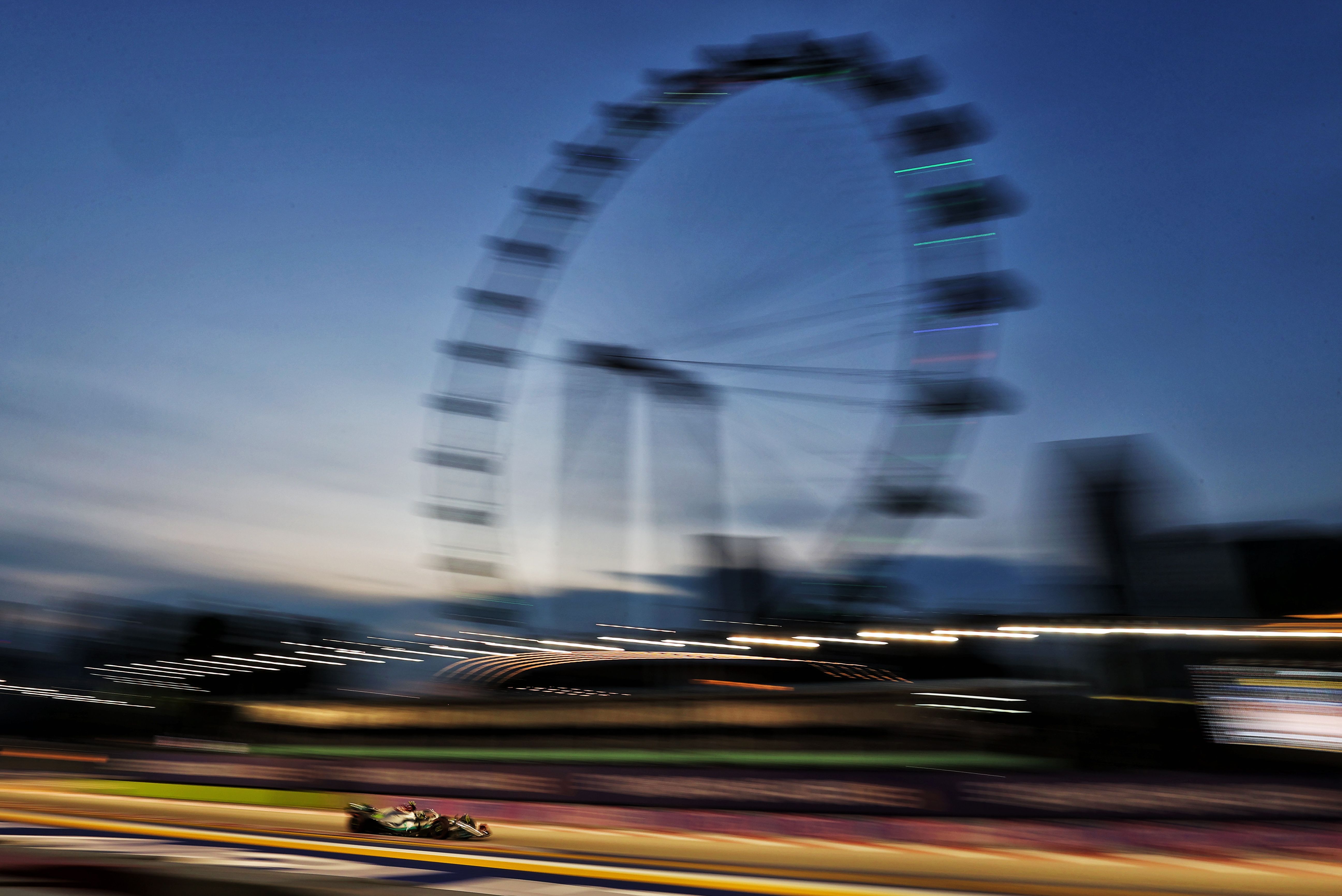 Flying past the Singapore Flyer.