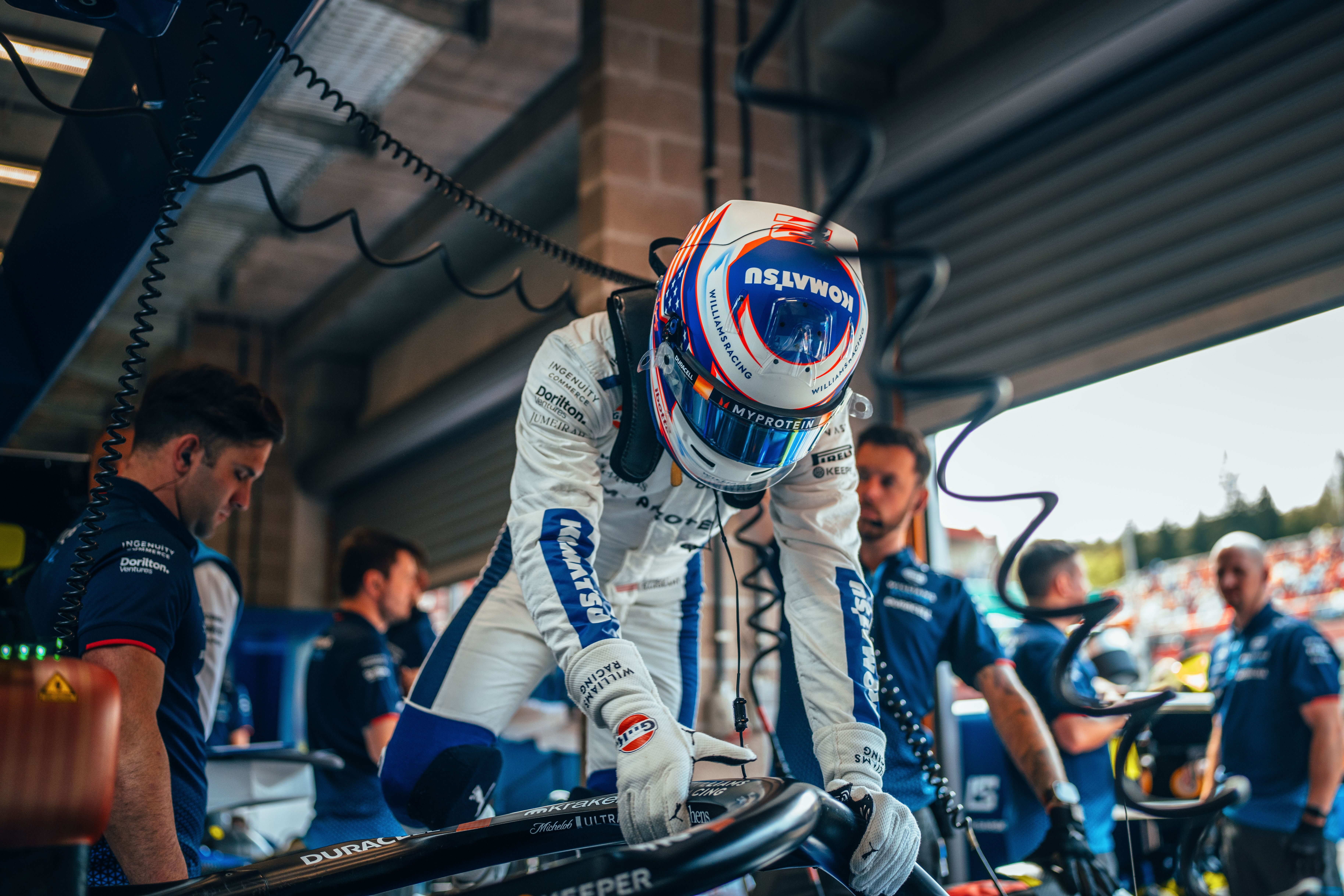 Sarge climbs aboard.