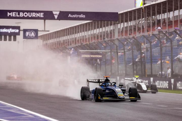 Formula 3 raced in very wet conditions