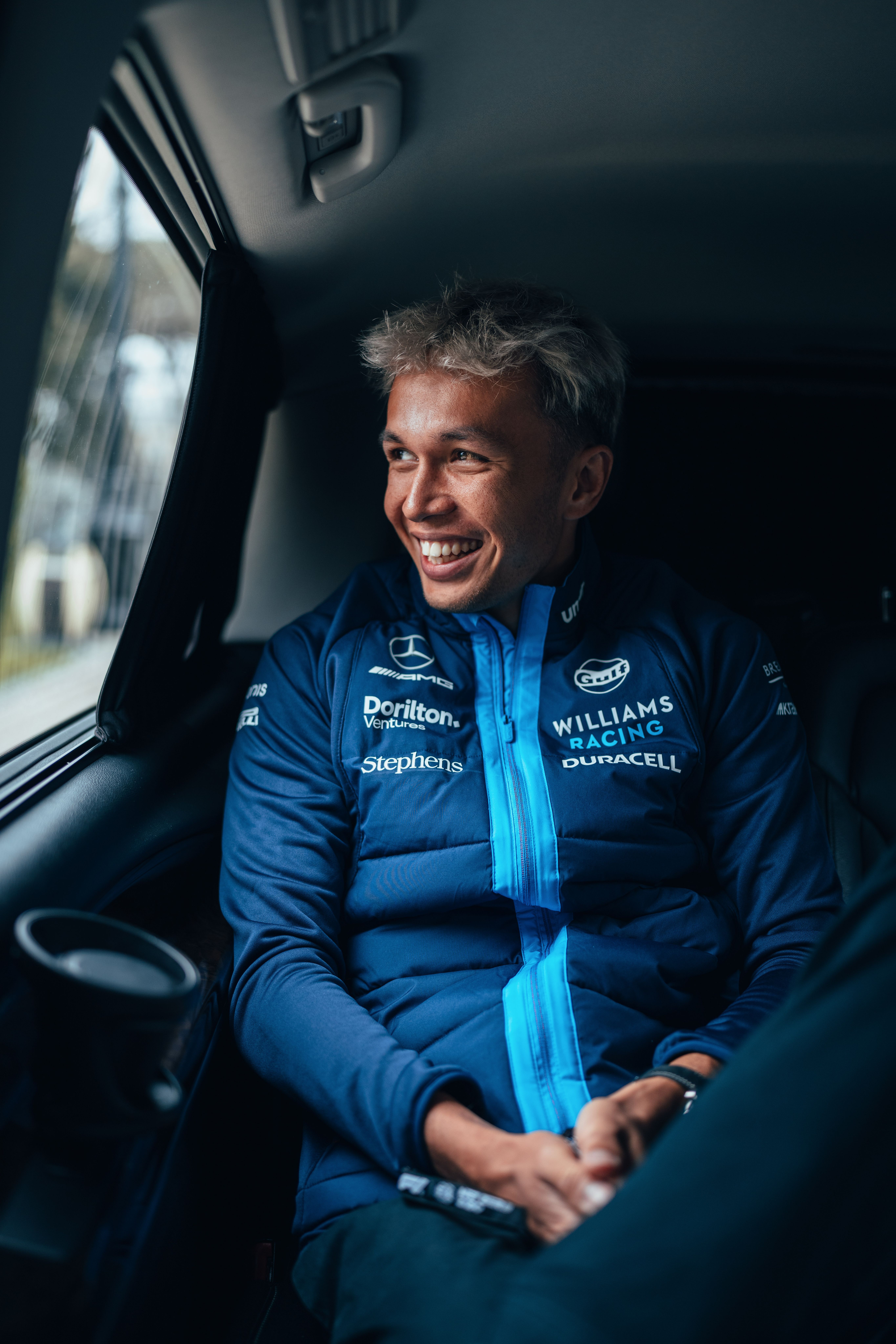 Starting the day in a slightly slower vehicle than the one he ended it in.