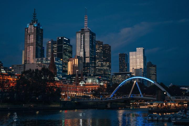 The Yarra River in Melbourne at night